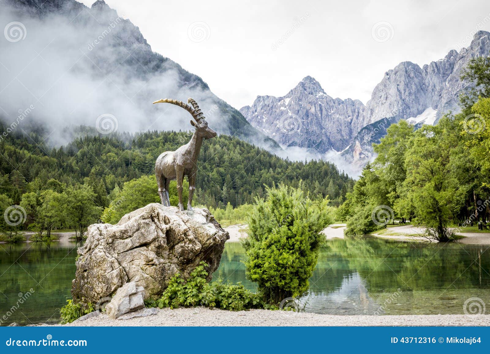 chamois statue in kranjska gora village