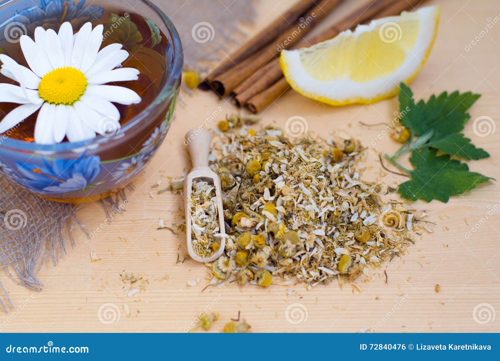 Chamomile Tea with Lemon, Cinnamon and Mint Stock Photo Image of herb