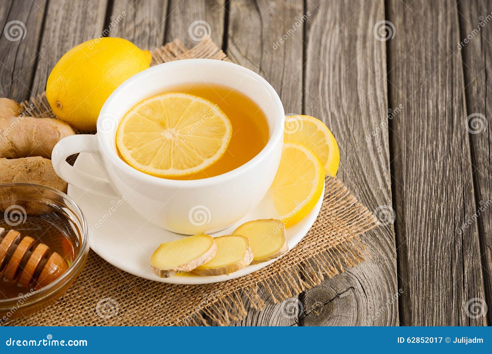 Chamomile Tea with Lemon, Ginger and Honey Stock Image Image of