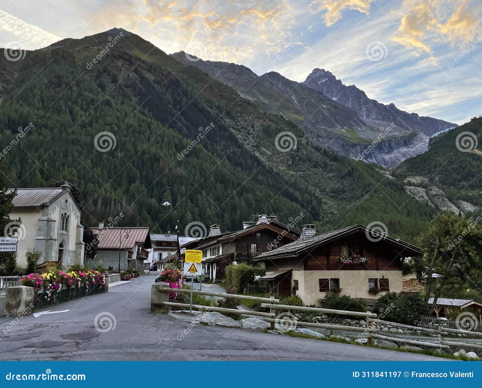 chamonix and argentiere valley: panoramic mountain glacier in grand balcon, chamonix, france