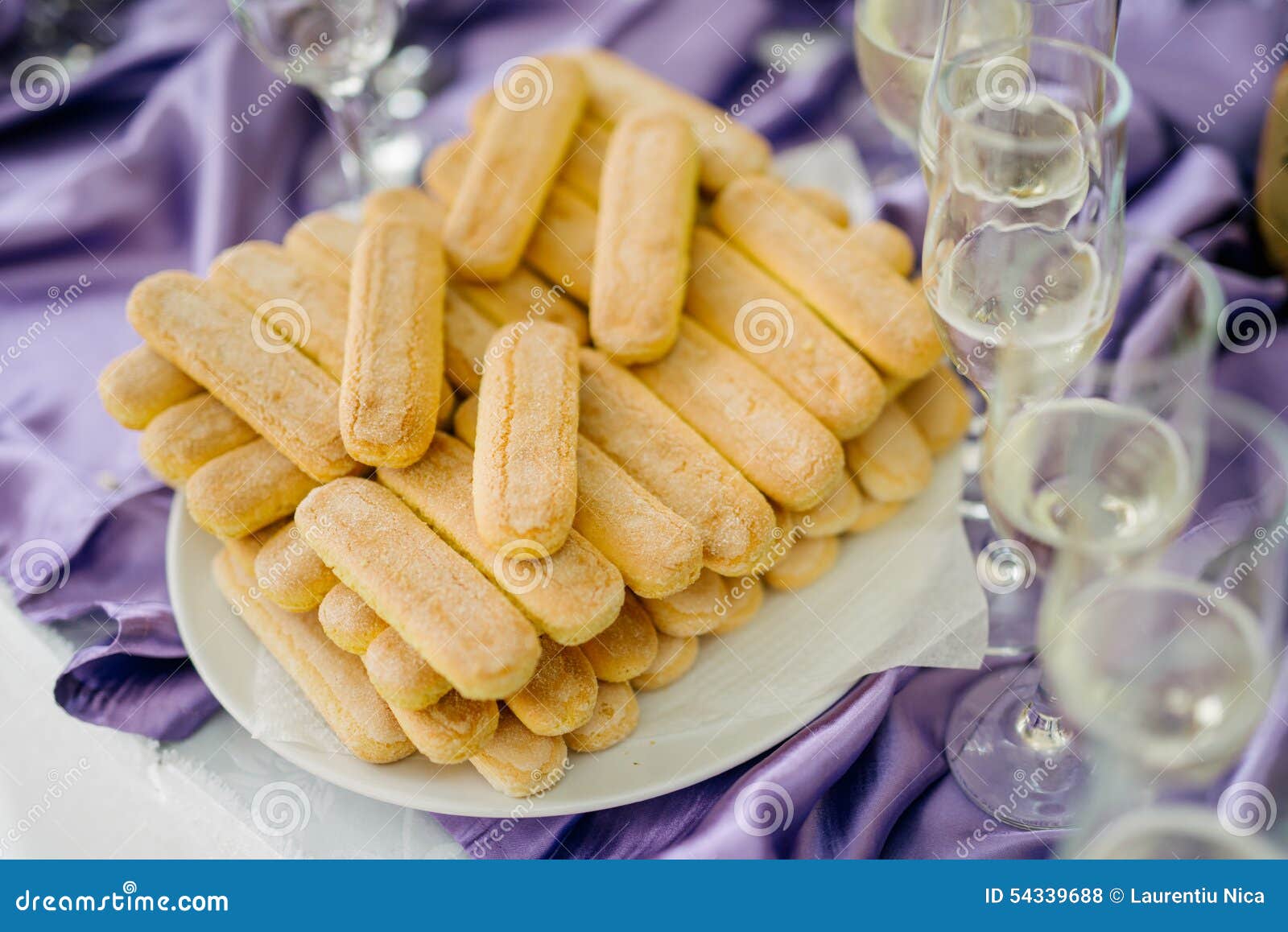 Champagne and biscuits stock photo. Image of dessert 54339688