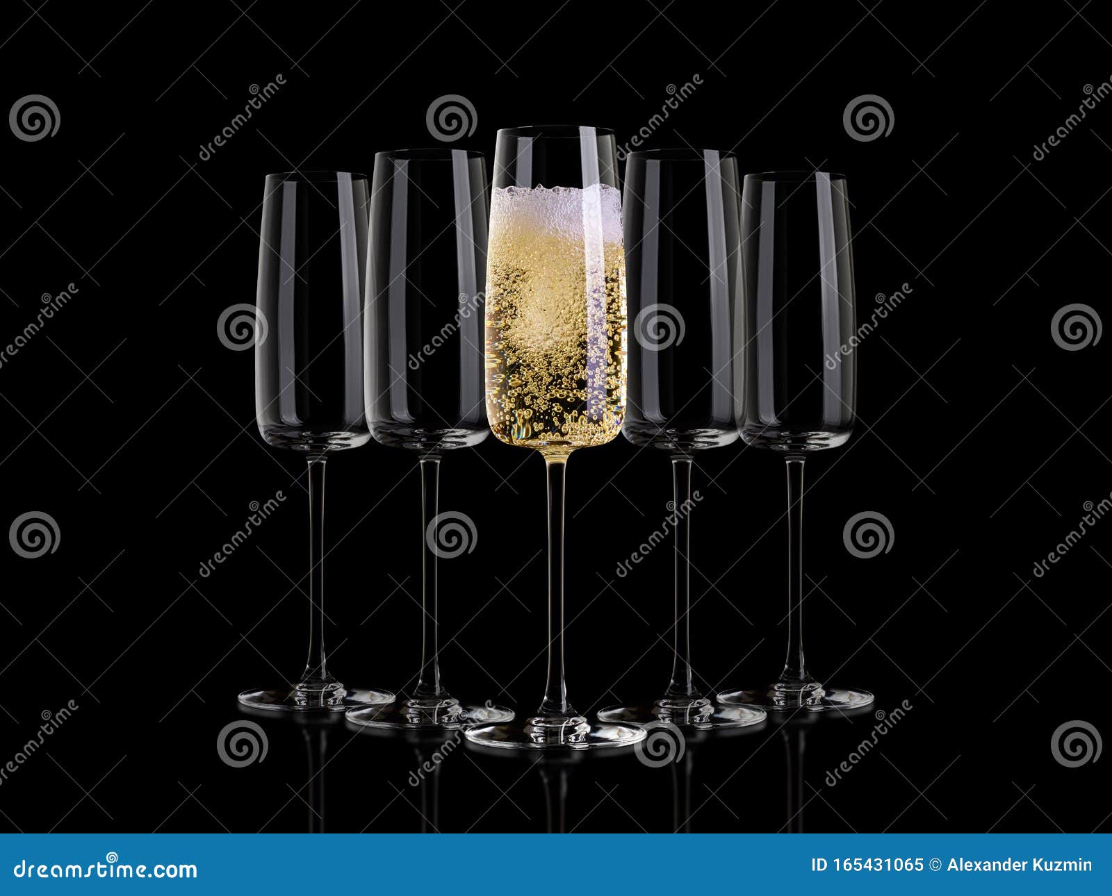 Champagne on Black Background Stock Image Image of wineglass, alcohol