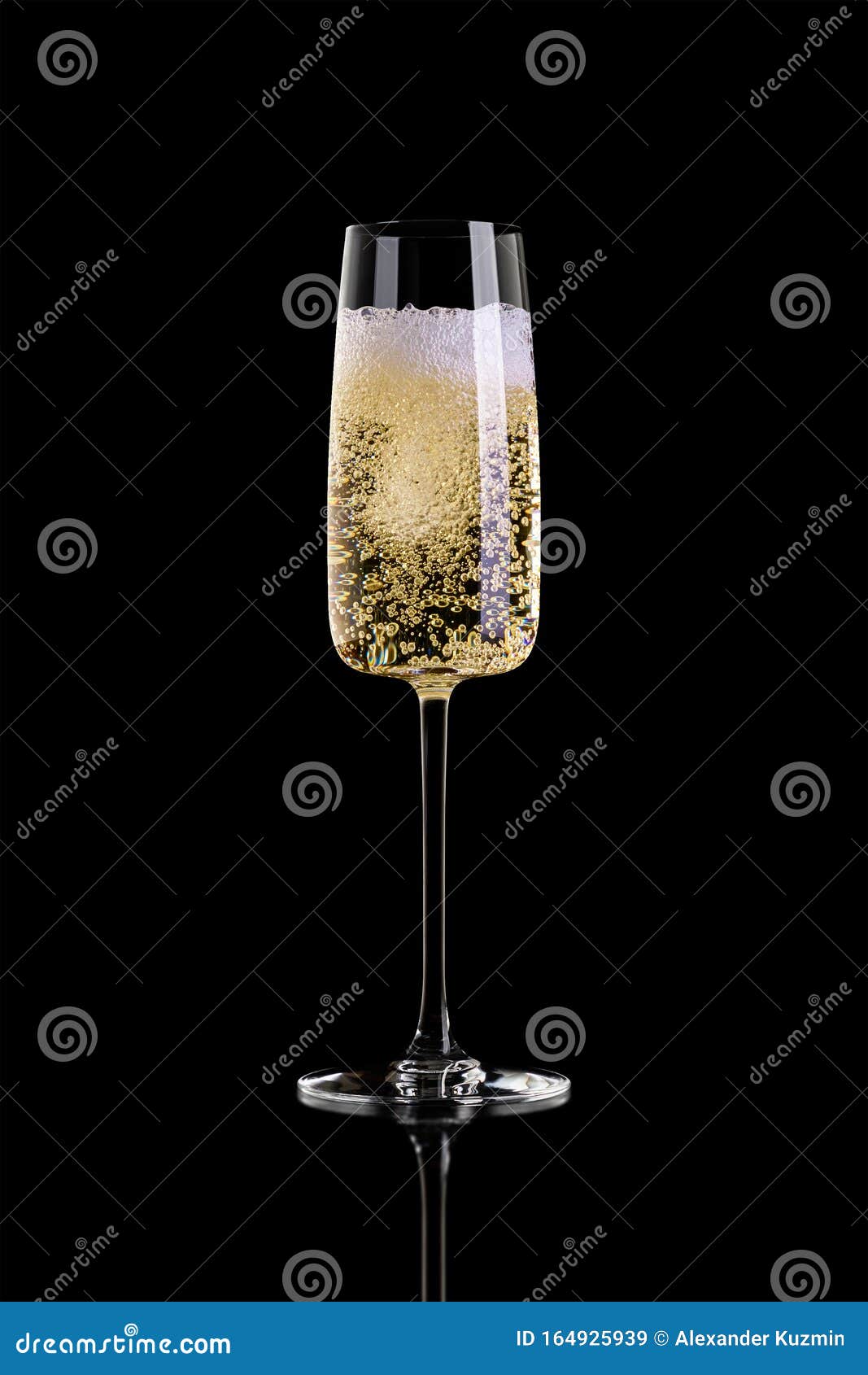Champagne on Black Background Stock Image Image of isolated
