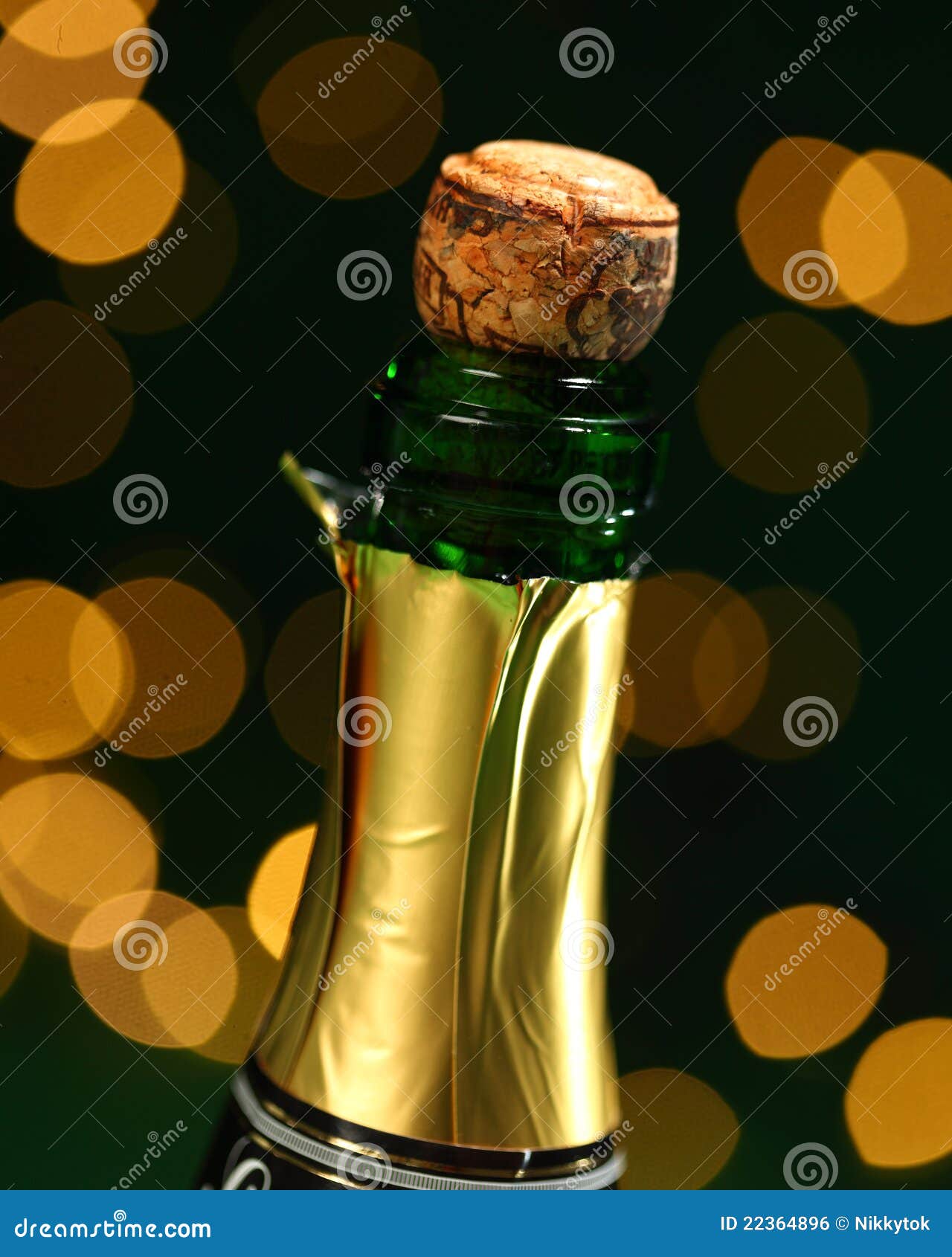 Champagne bottle and cork stock photo. Image of bottle 22364896
