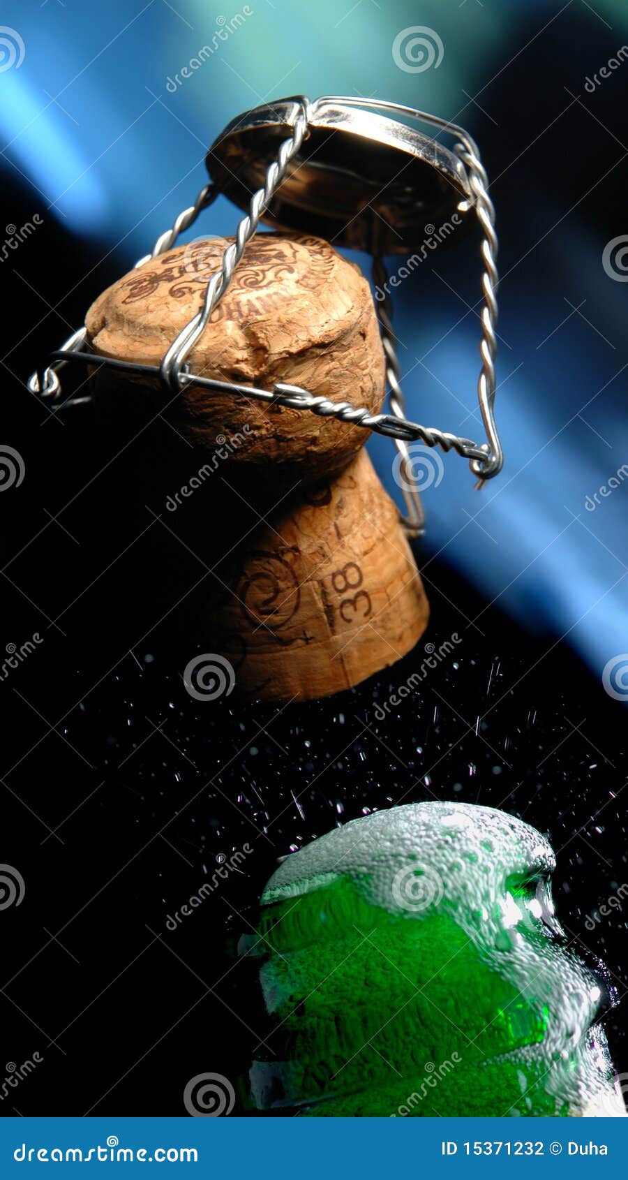 Champagne Bottle Cork Popping Stock Photo Image of party, metal 15371232