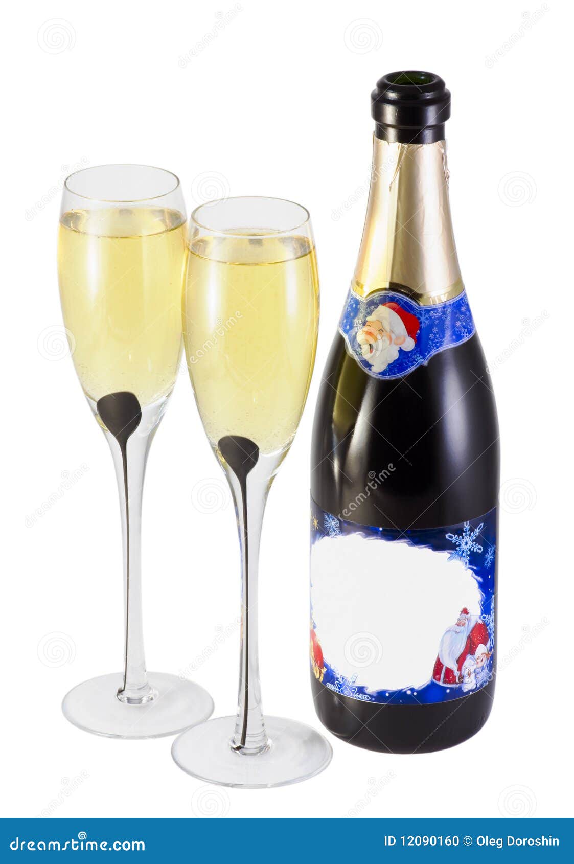 Champagne Bottle and Glasses Stock Photo Image of isolated, holiday