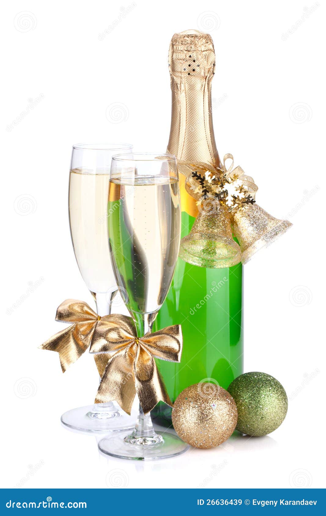 Champagne Bottle And Champagne Glass In Holiday Setting Stock Photo,  Picture and Royalty Free Image. Image 44184515.