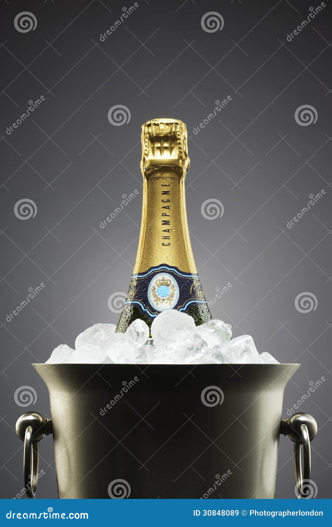 Champagne Bottle in Ice Bucket Editorial Stock Image Image of shot