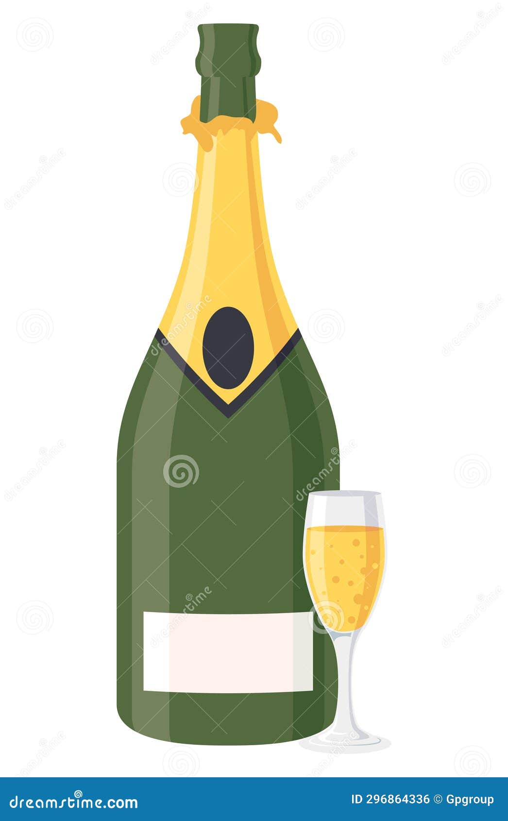 Champagne Bottle Illustration Stock Illustration Illustration of