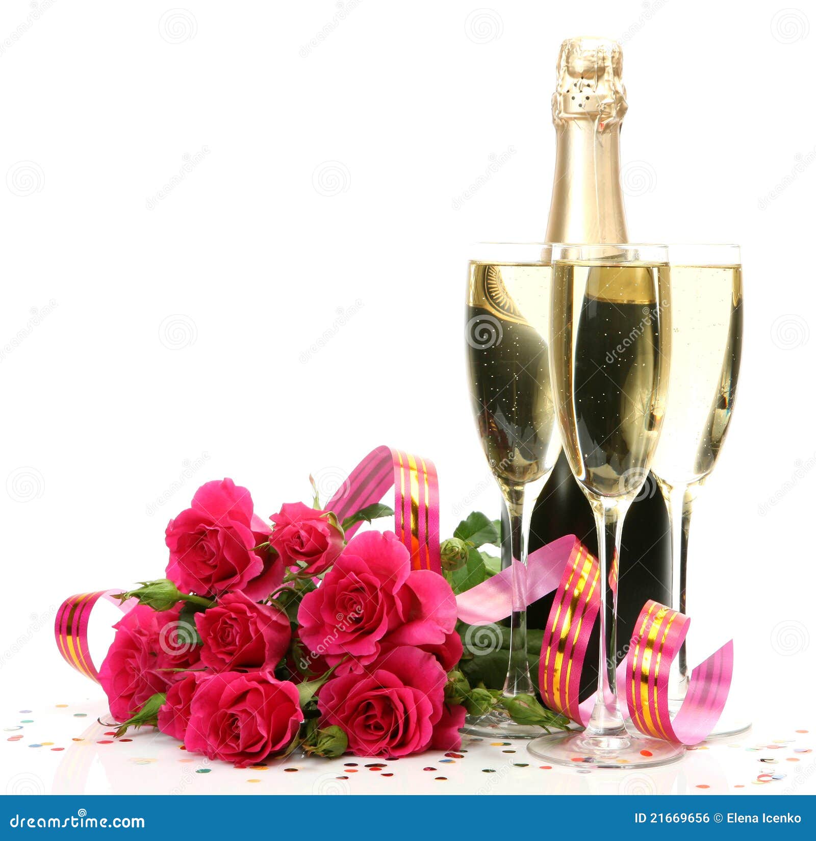 Roses And Champagne 67 Champagne and Bouquet of Roses Stock Photo - Image of birthday, natural