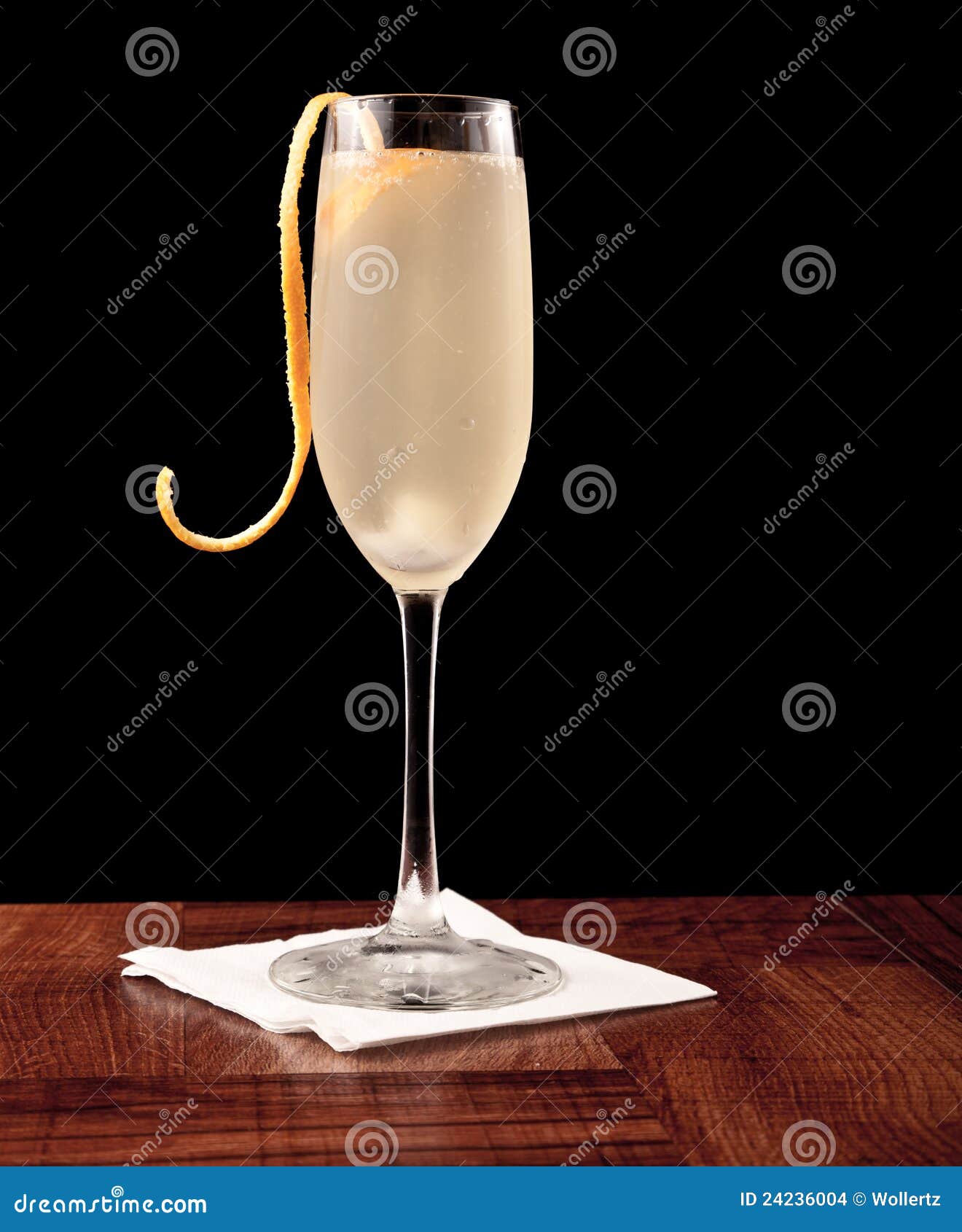 Champagne cocktail stock photo. Image of flute, recipe 24236004