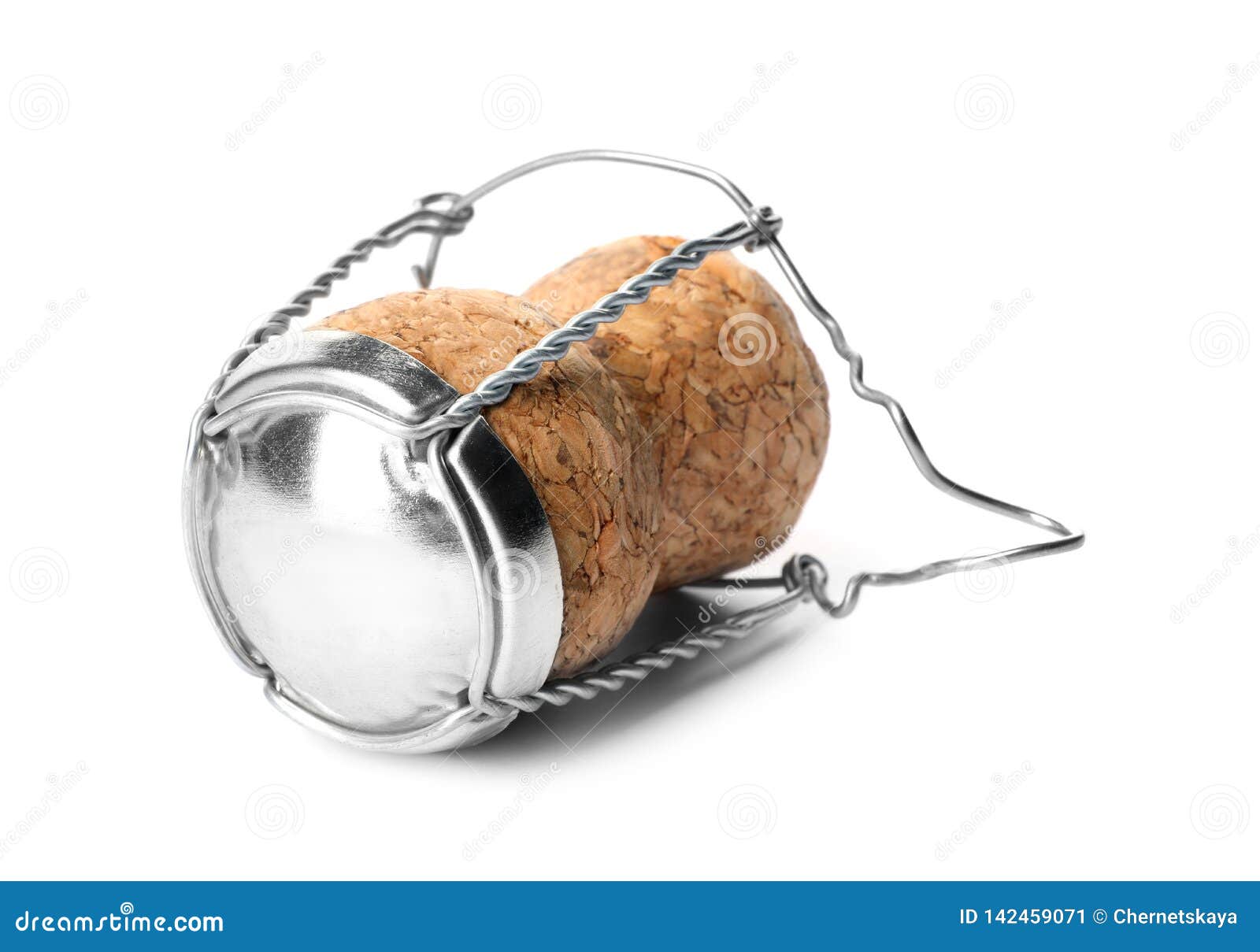 Champagne Cork with Wire Cage Isolated Stock Image Image of