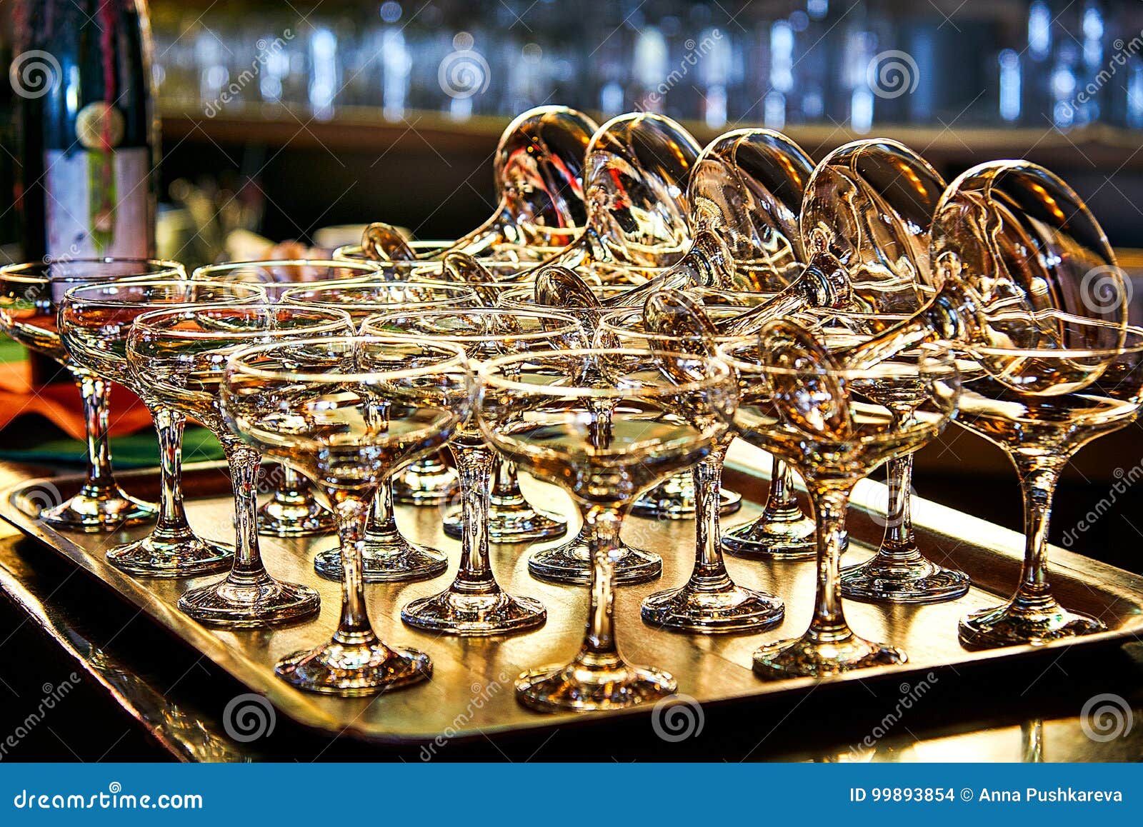 Champagne coupe glasses stock photo. Image of party, counter 99893854