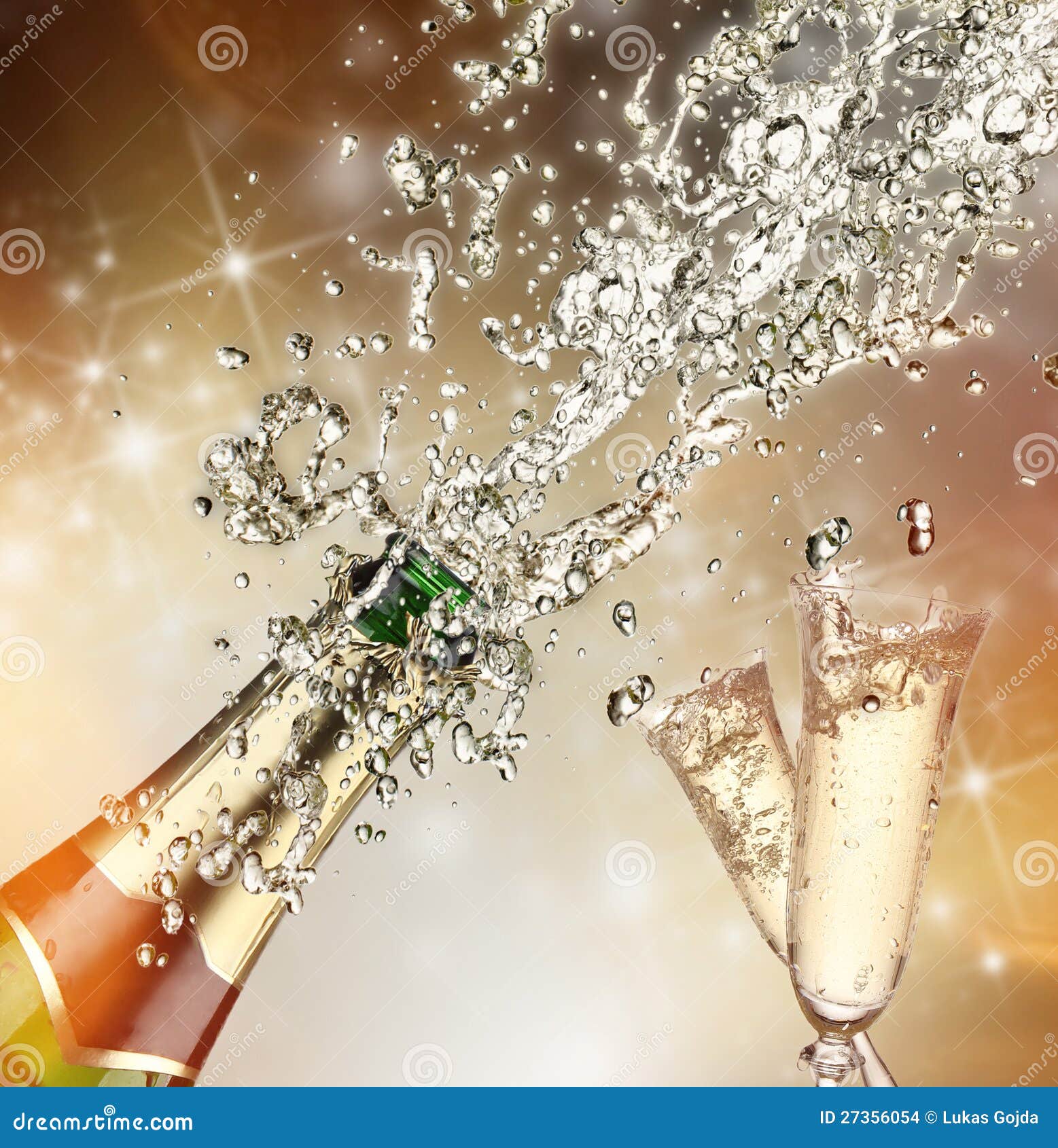 Champagne explosion stock photo. Image of drop, gold - 27356054
