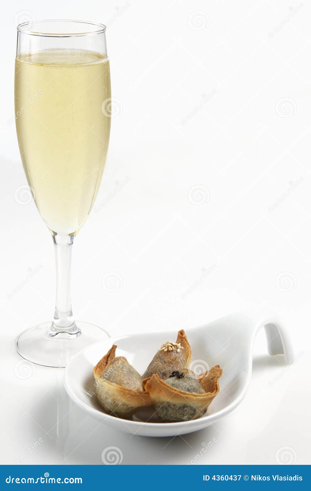 Champagne with finger food stock image. Image of congratulations 4360437