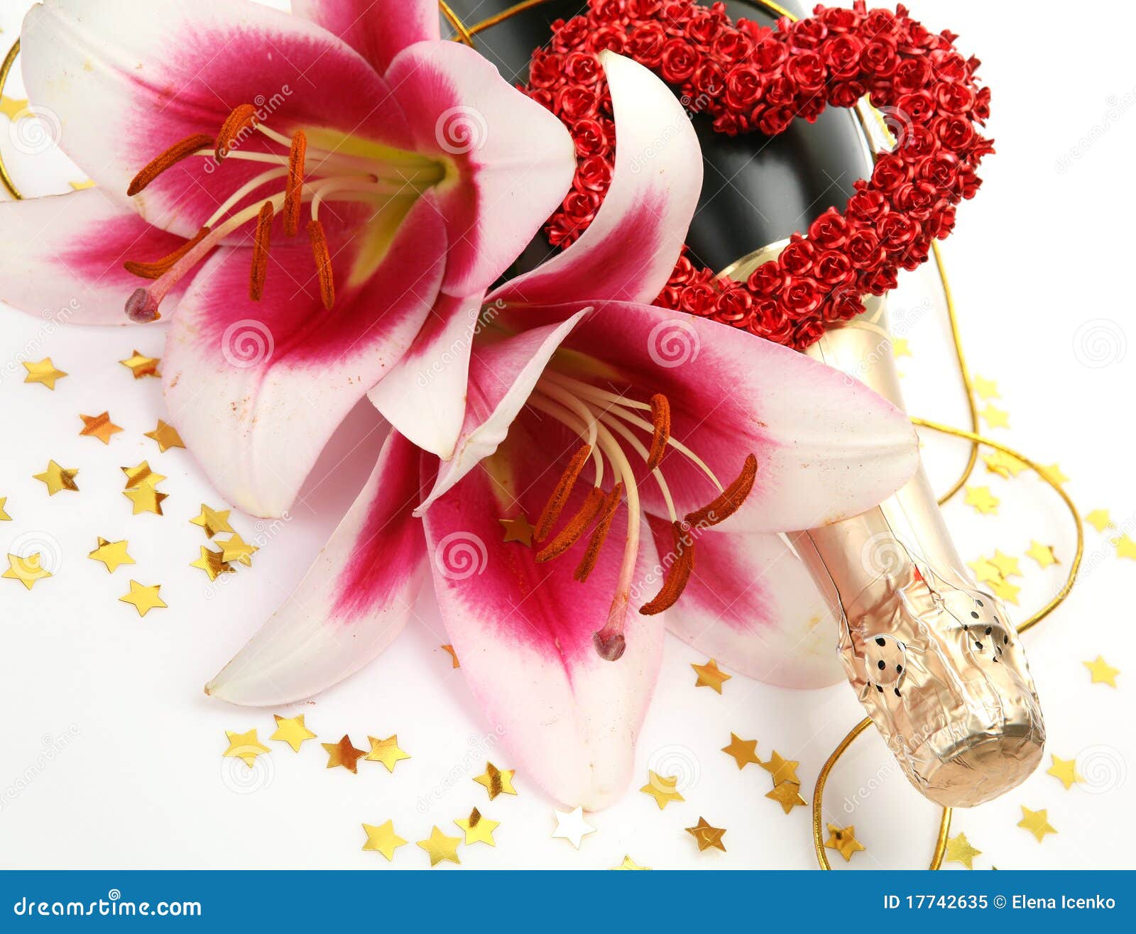 Champagne And Flowers Royalty Free Stock Photo Image 17742635