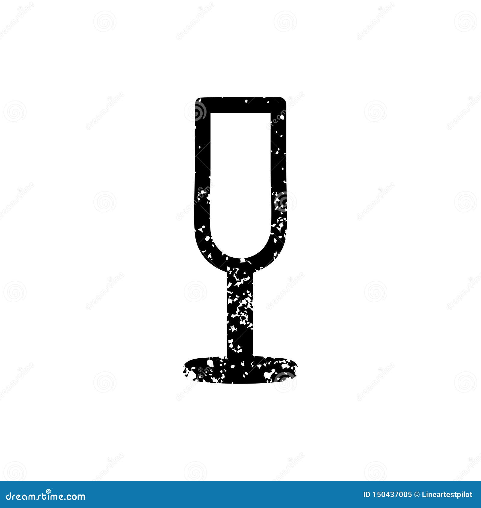 Champagne Flute Distressed Icon Symbol Stock Vector Illustration of