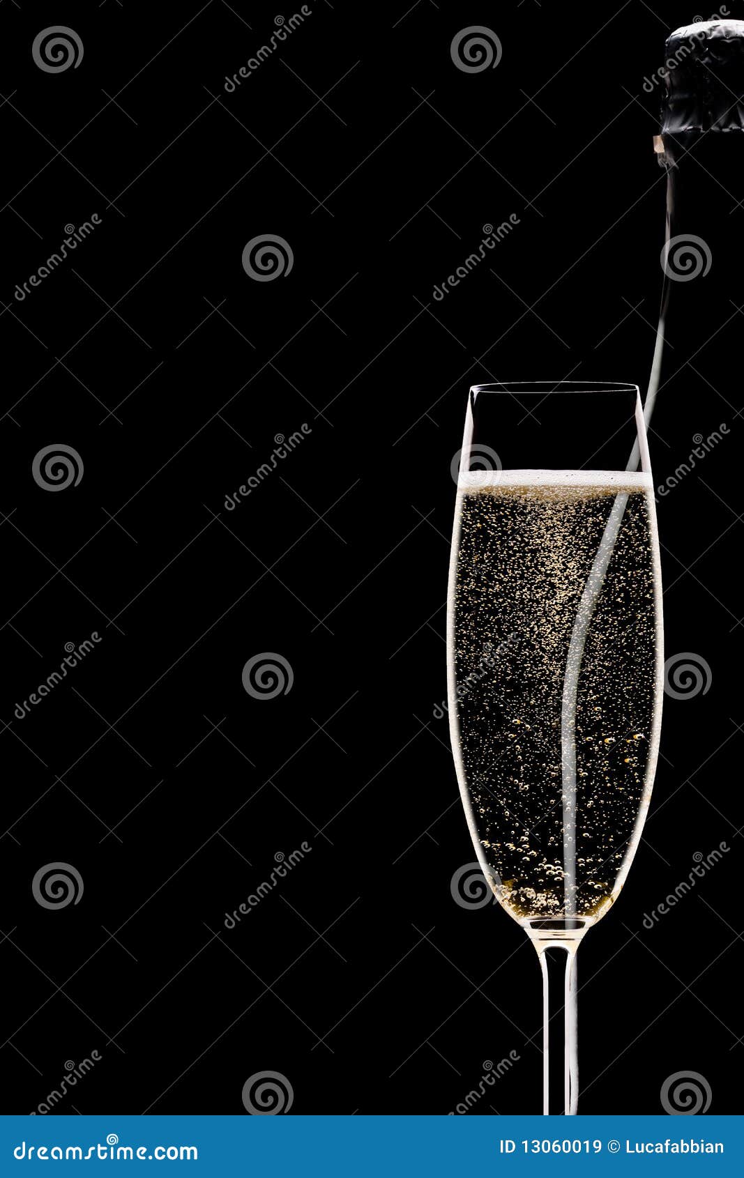 Champagne Full Flute and Bottle Stock Image Image of entertainment