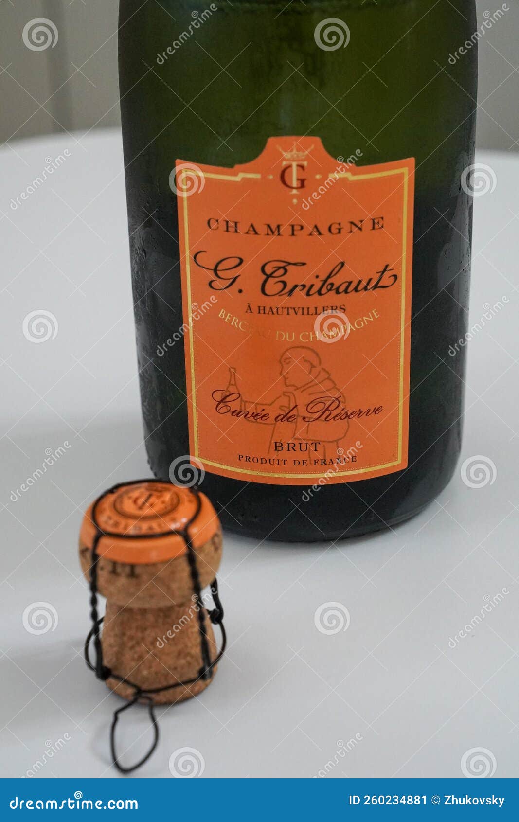 Champagne G. Tribaut Cuvee De Reserve Brut Editorial Photo - Image of  french, cork: 260234881