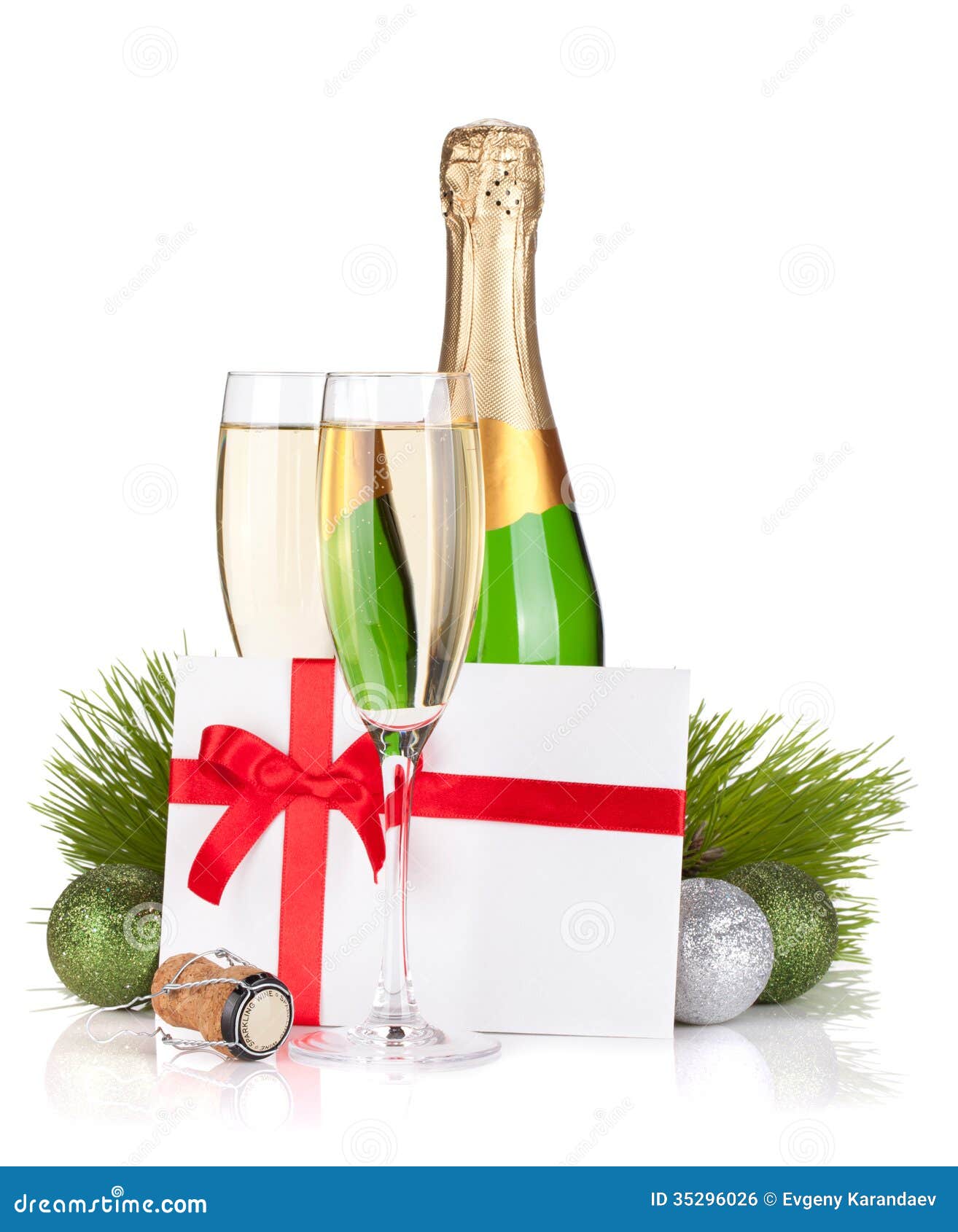 Champagne and gift letter stock photo. Image of celebrate - 35296026
