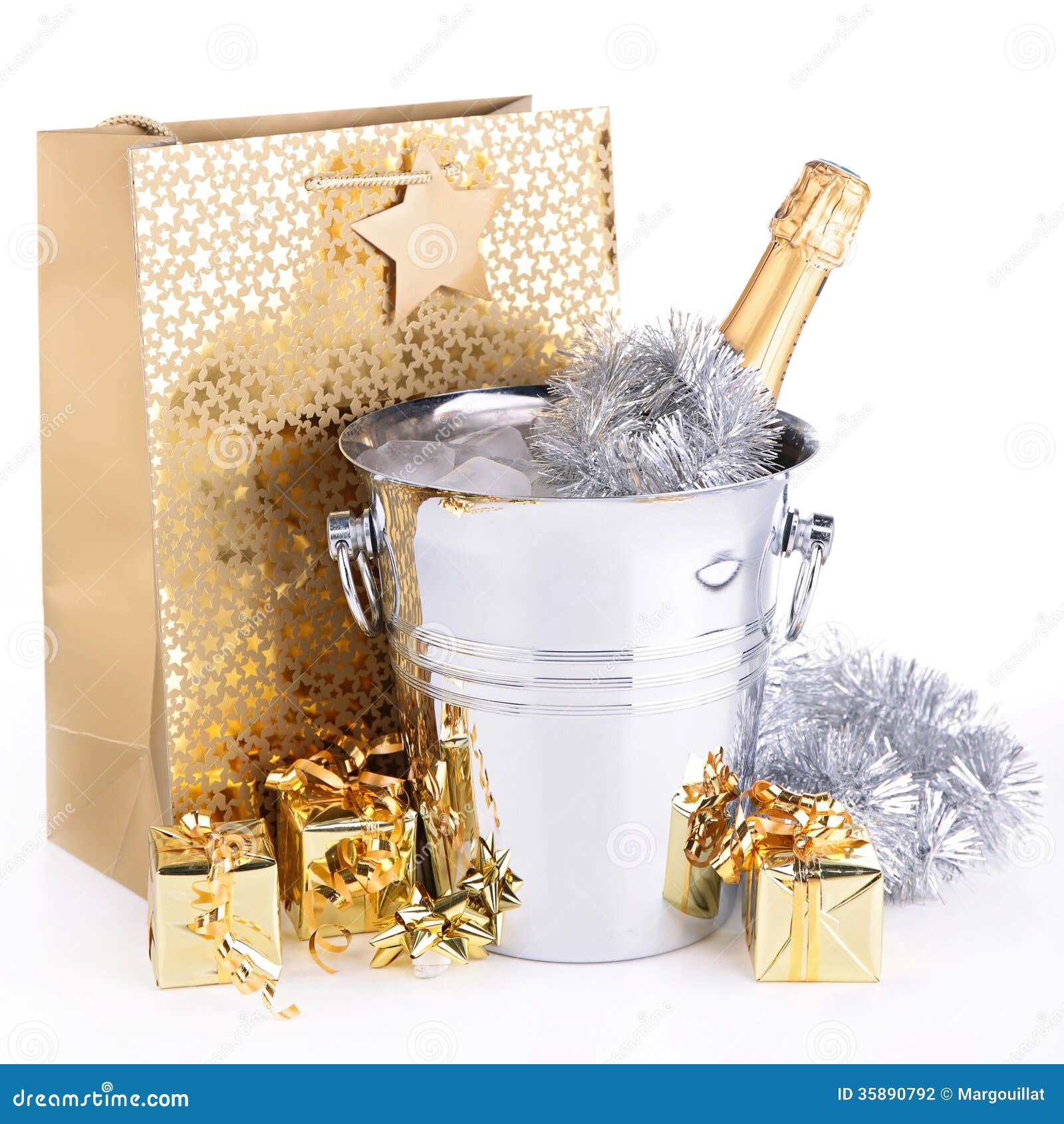 Champagne and gifts stock photo. Image of festive, year 35890792