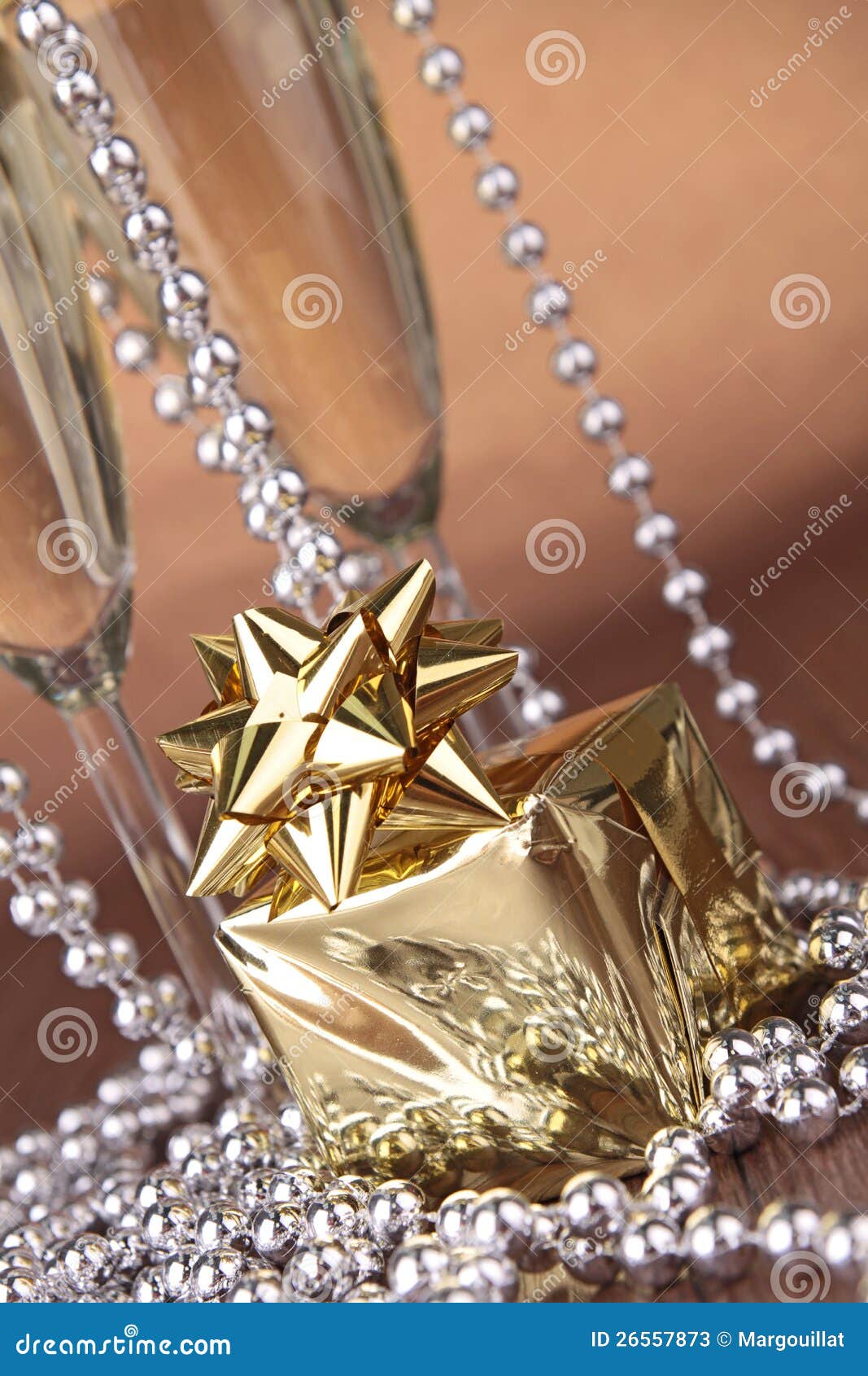 Champagne Glass and Gift Box Stock Image Image of packet, gift 26557873