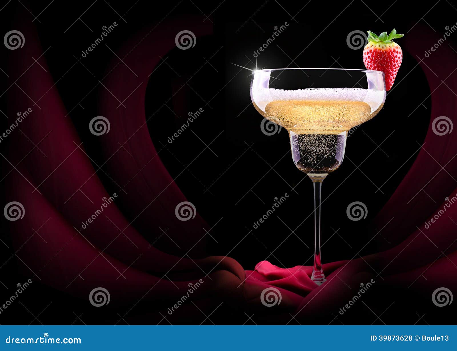 Champagne Glass and Red Silk Stock Photo Image of glass, fresh 39873628