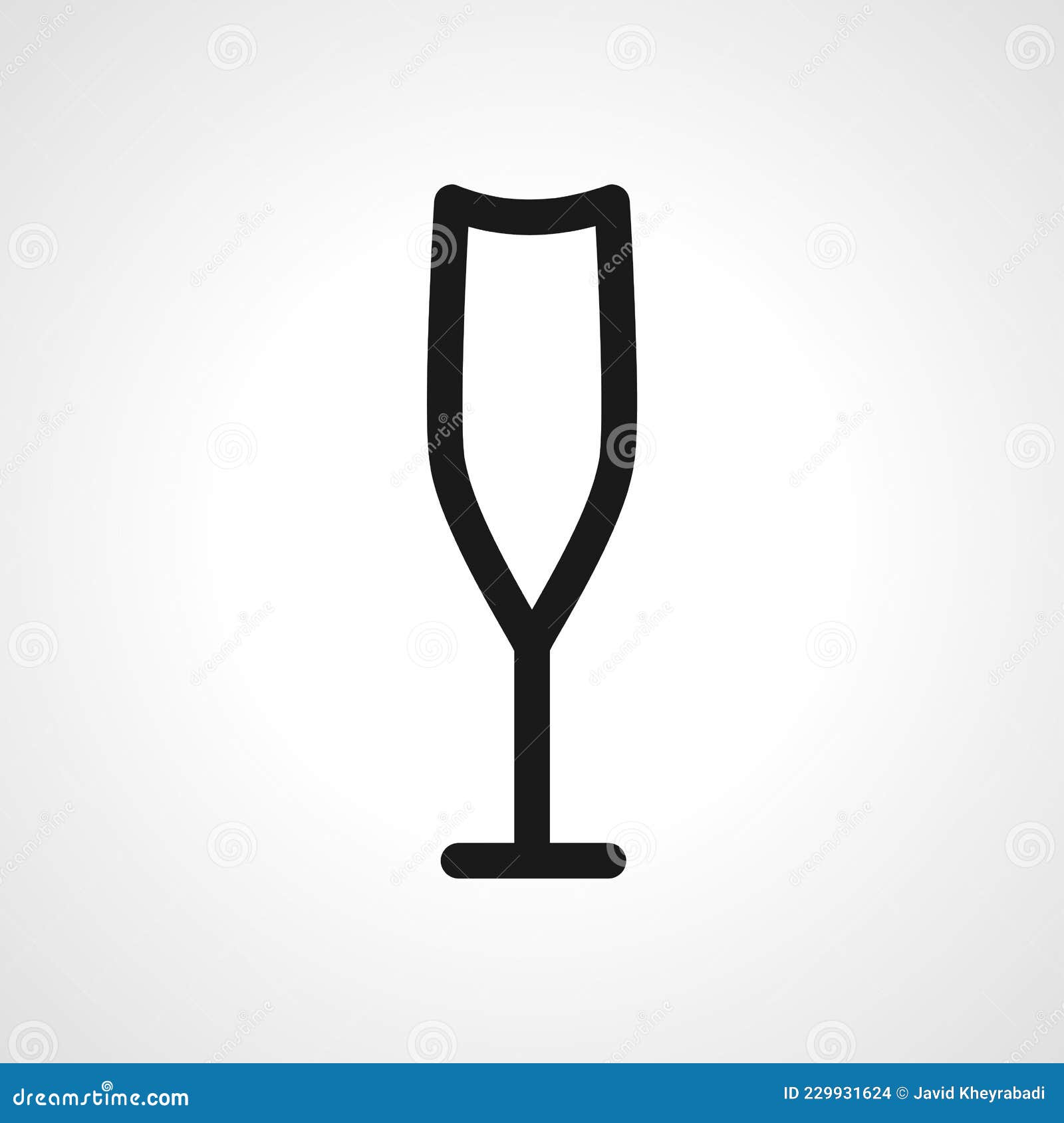 Champagne Glass Line Icon. Champagne Glass Linear Outline Icon Stock