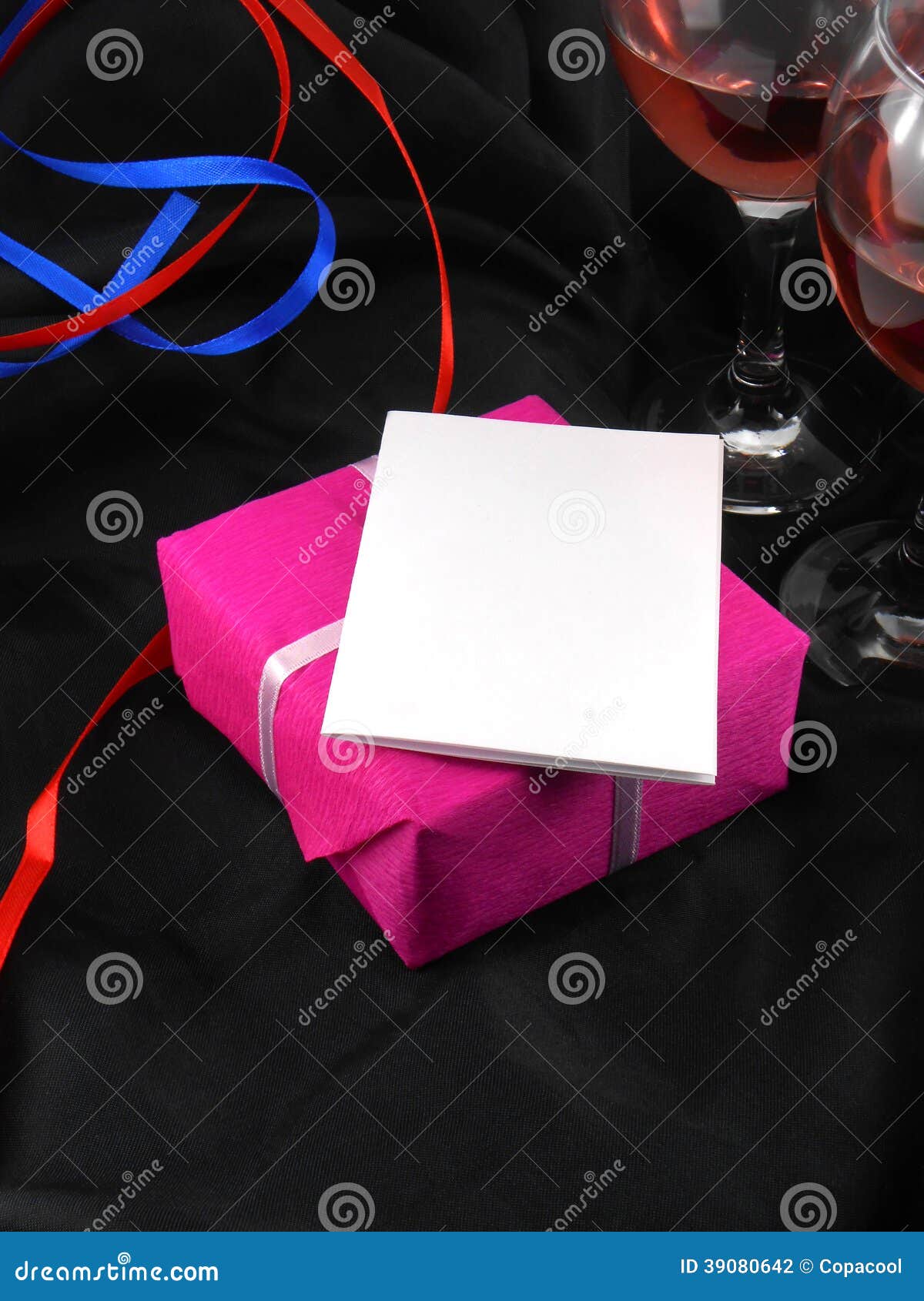 Champagne Glasses and Red Gift Box Stock Photo Image of anniversary