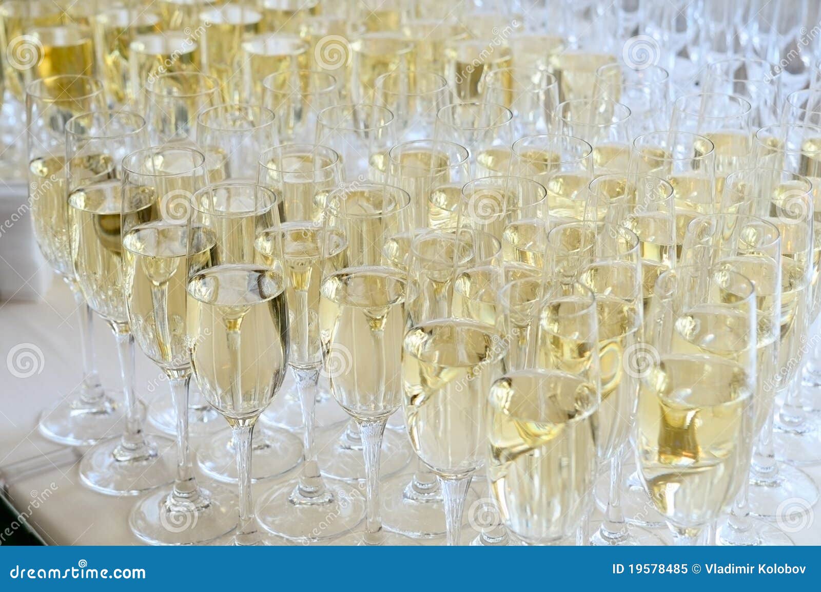 Champagne Glasses on the Table. Stock Image Image of large, banquet