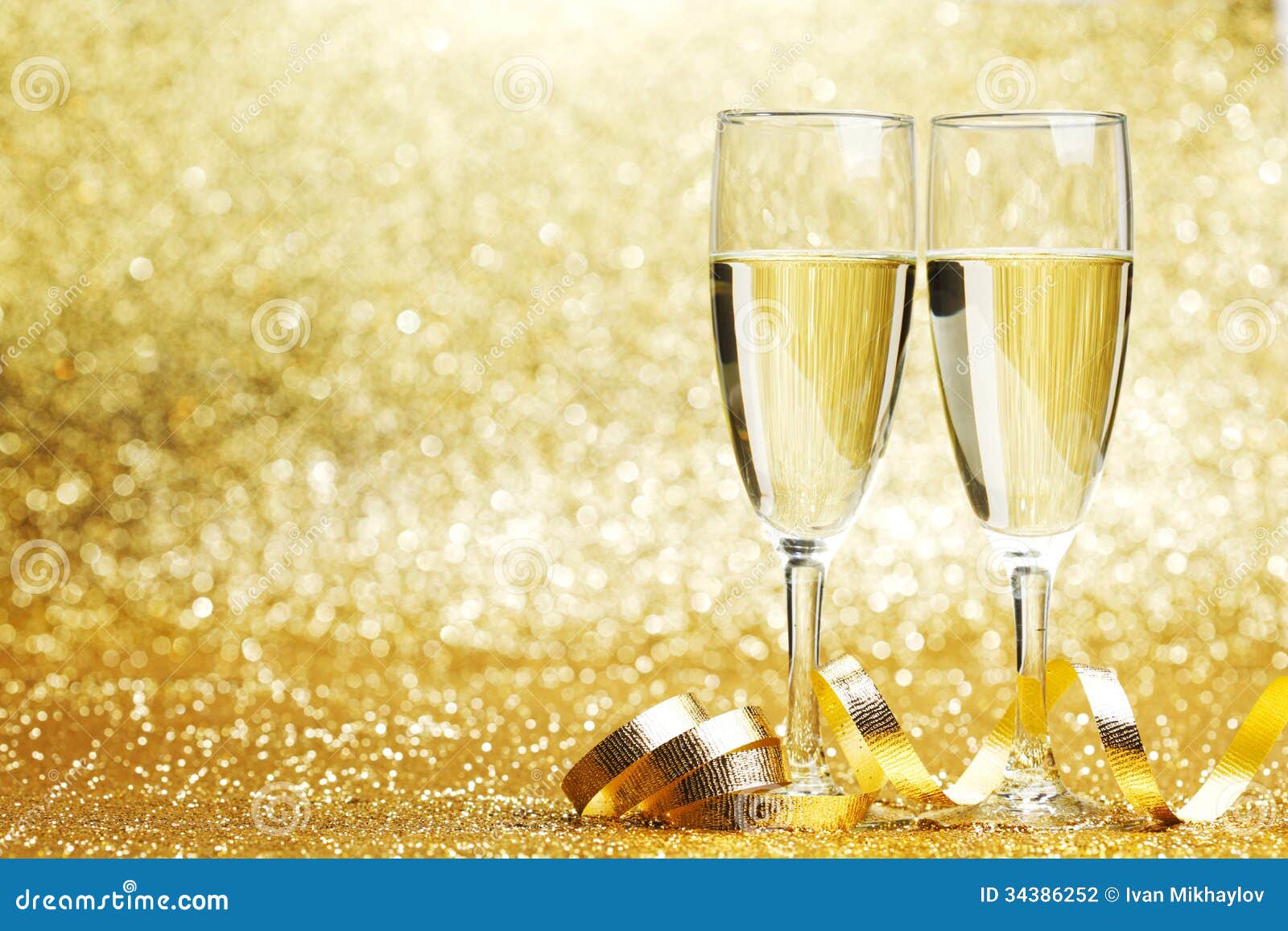 Champagne glasses stock photo. Image of gold, year, drink 34386252