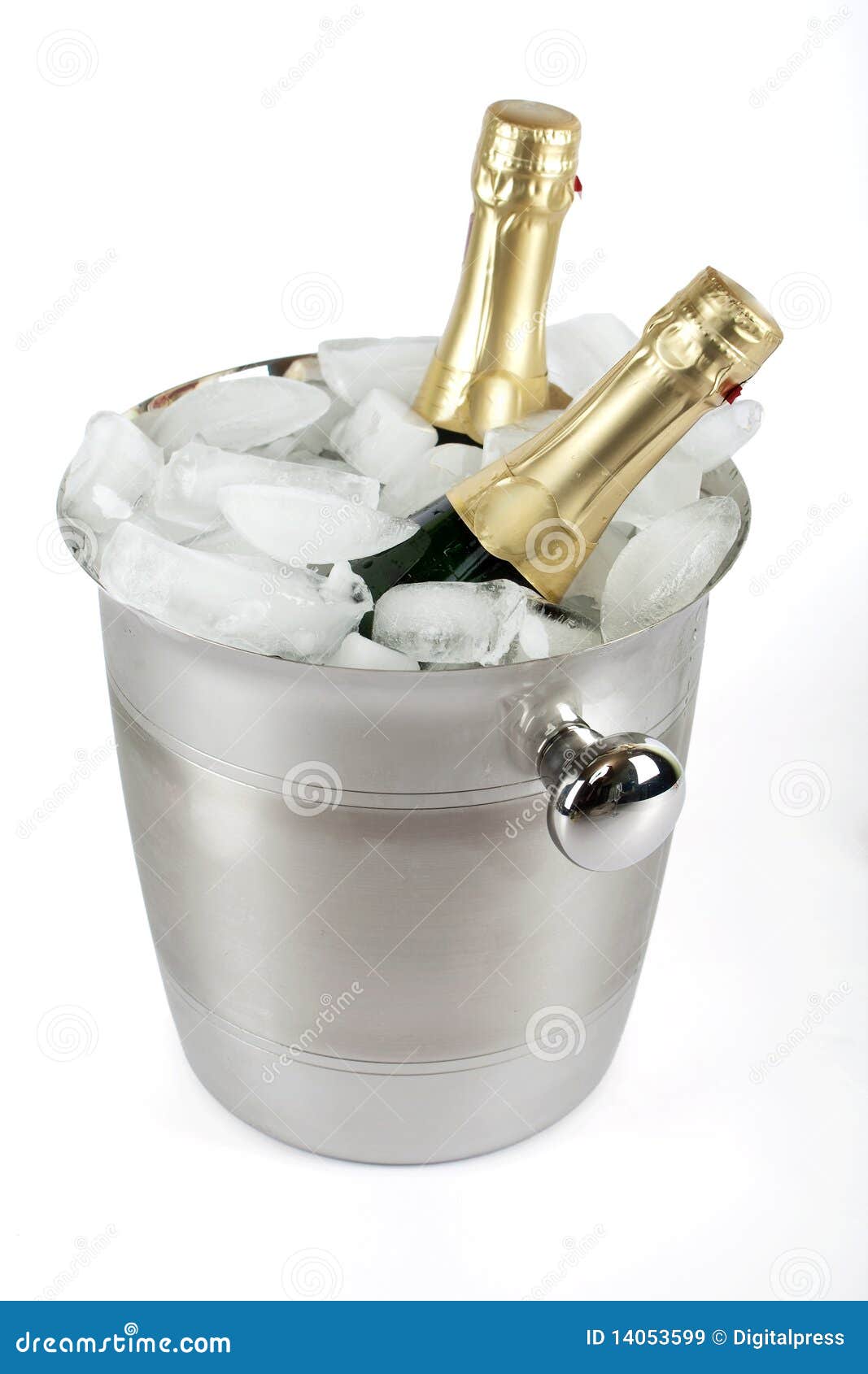 Champagne with ice cooler stock image. Image of sparkle 14053599