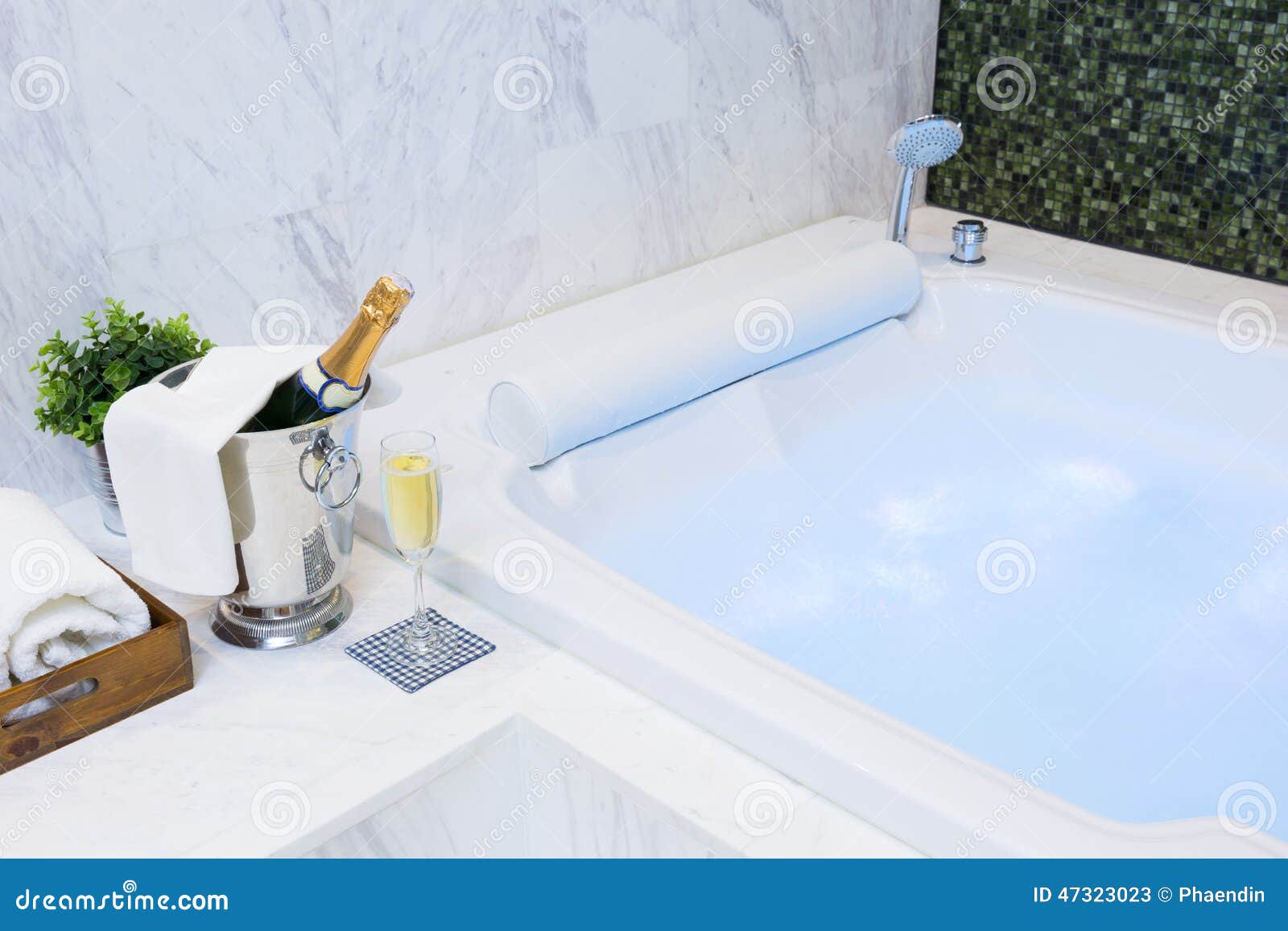 Champagne and Jacuzzi Spa stock image. Image of champagne 47323023