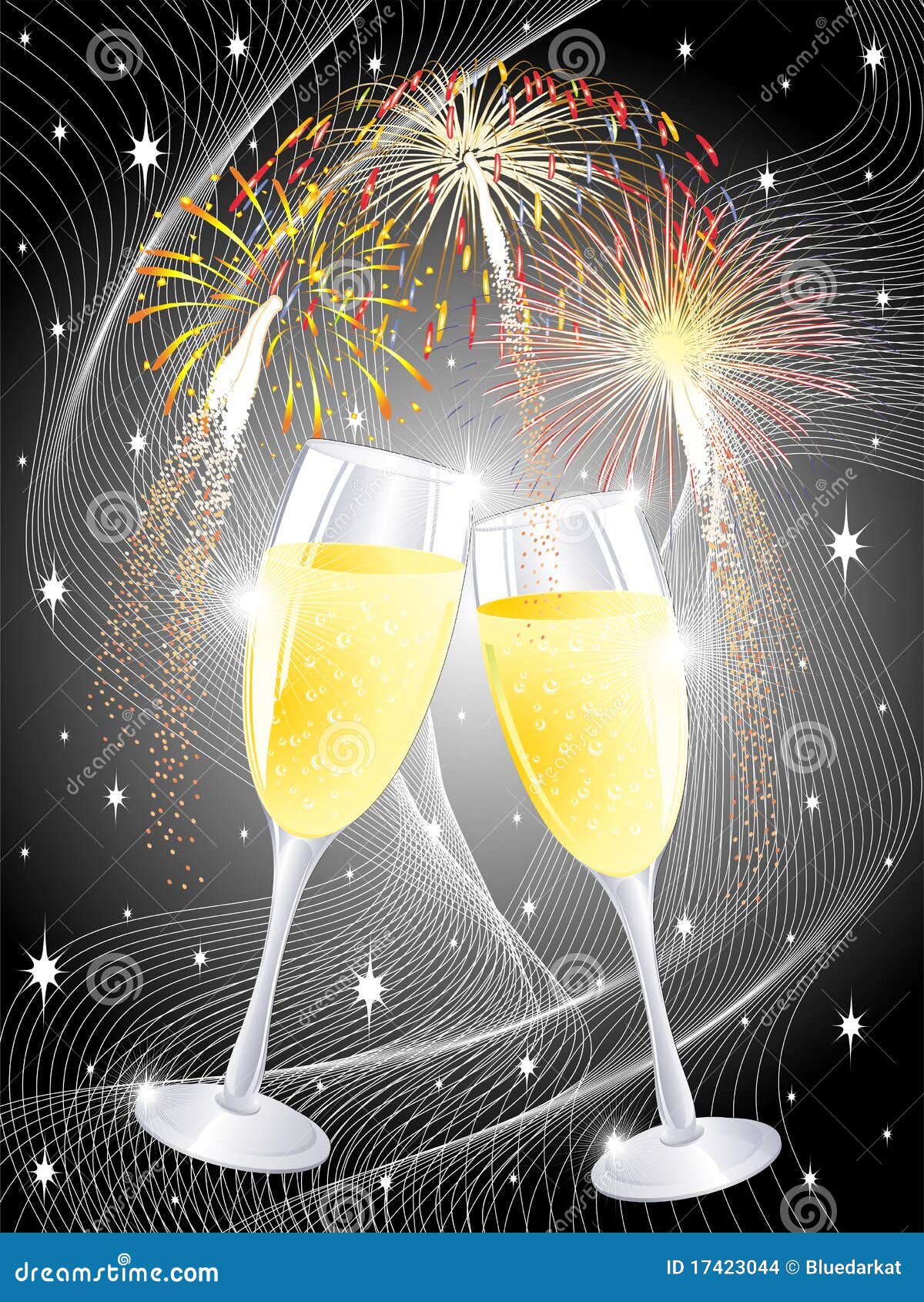 Champagne Party Glasses stock illustration. Illustration of ornament