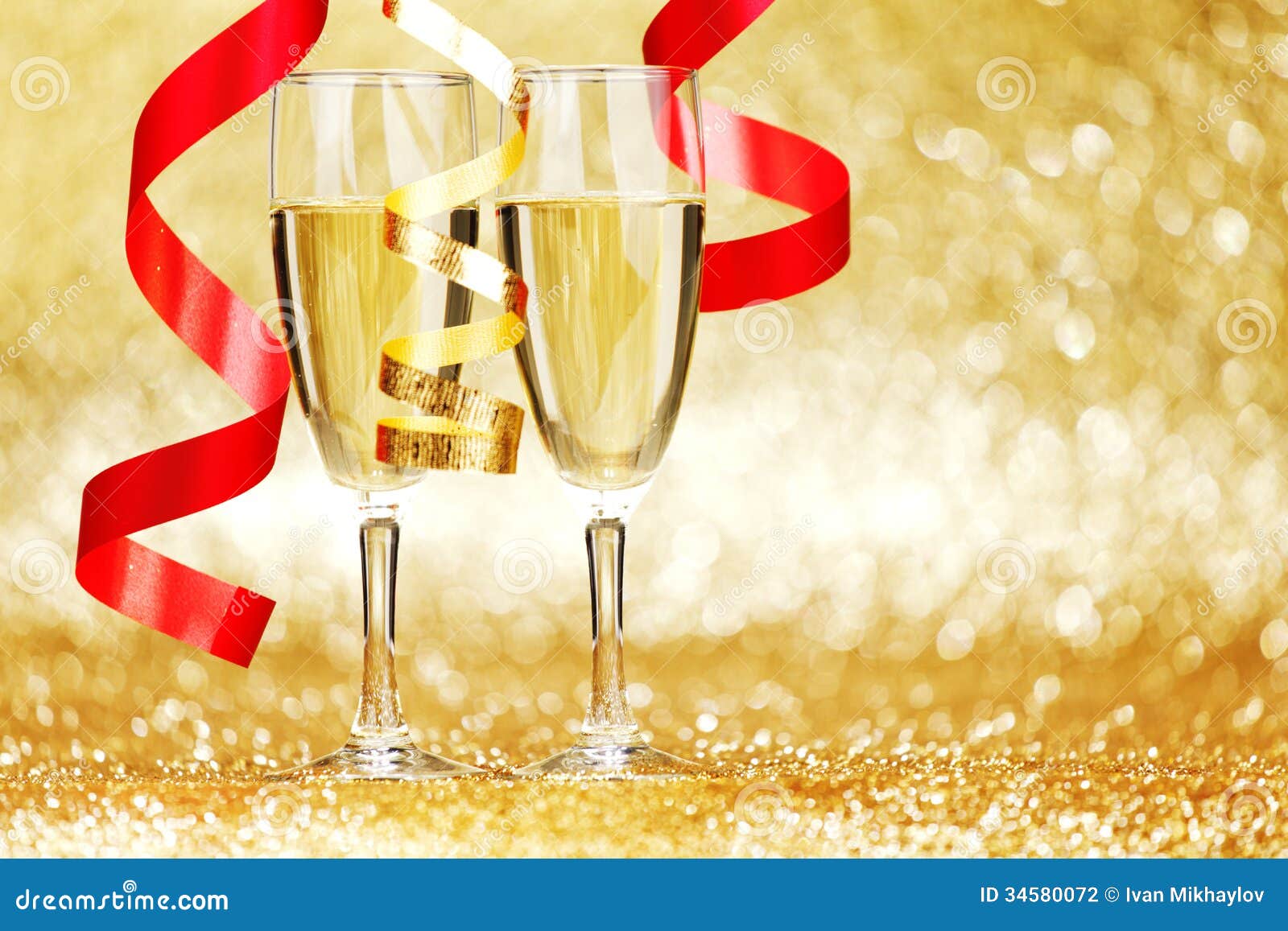 Champagne and ribbons stock photo. Image of romantic - 34580072