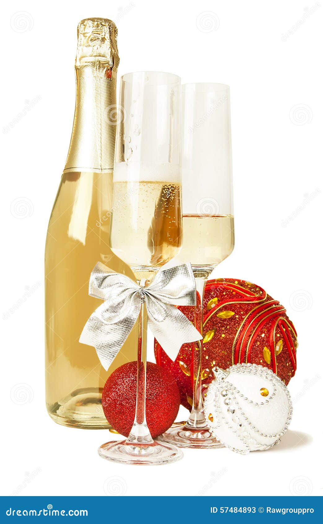 Champagne Sparkling Wine and New Year Composition Stock Image - Image ...