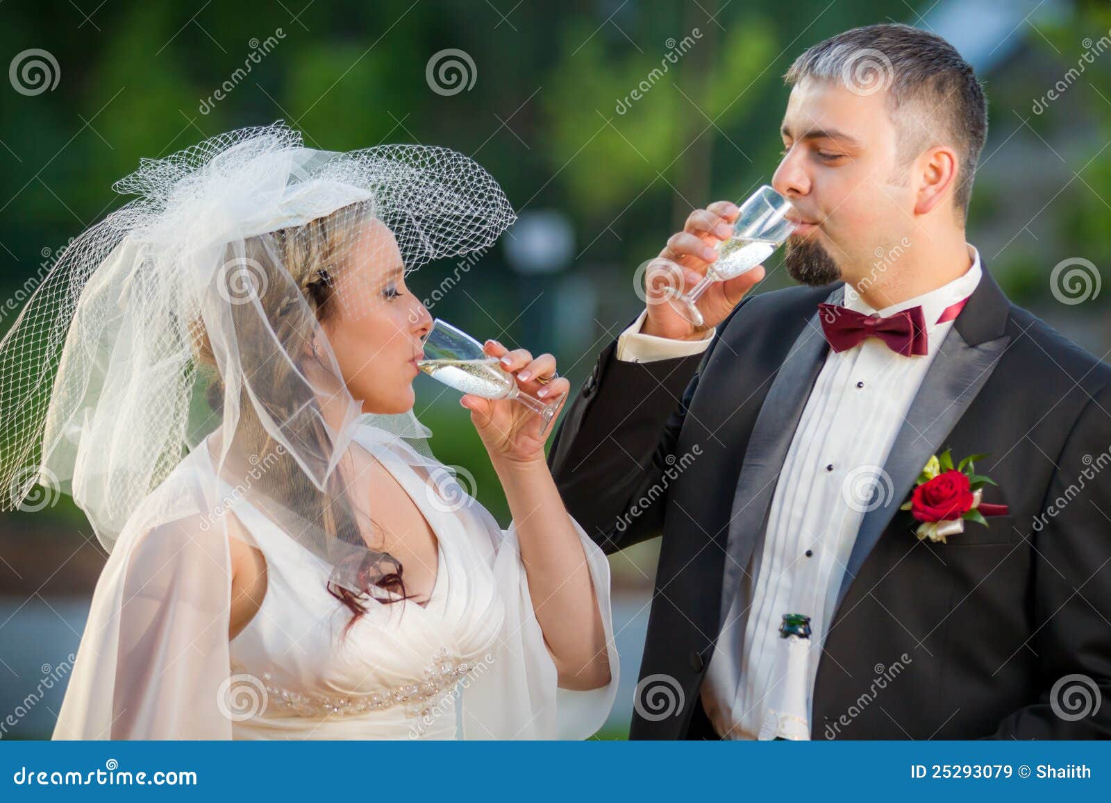 Champagne and a Young Couple Stock Image Image of young, bride 25293079