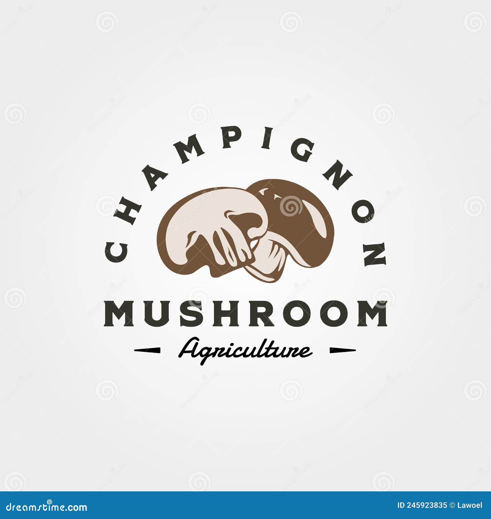 champignon mushroom logo vintage   