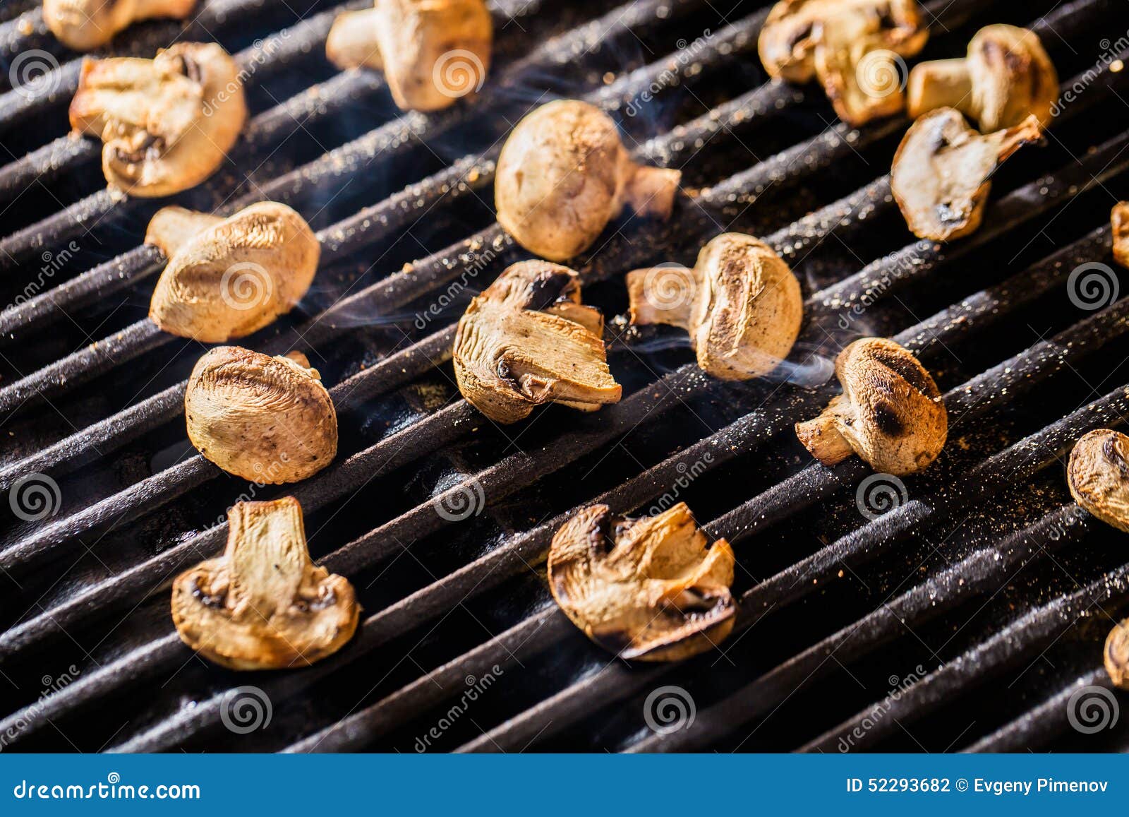 Champignon Mushrooms Grilled on BBQ Photo - Image of color, cuted: 52293682