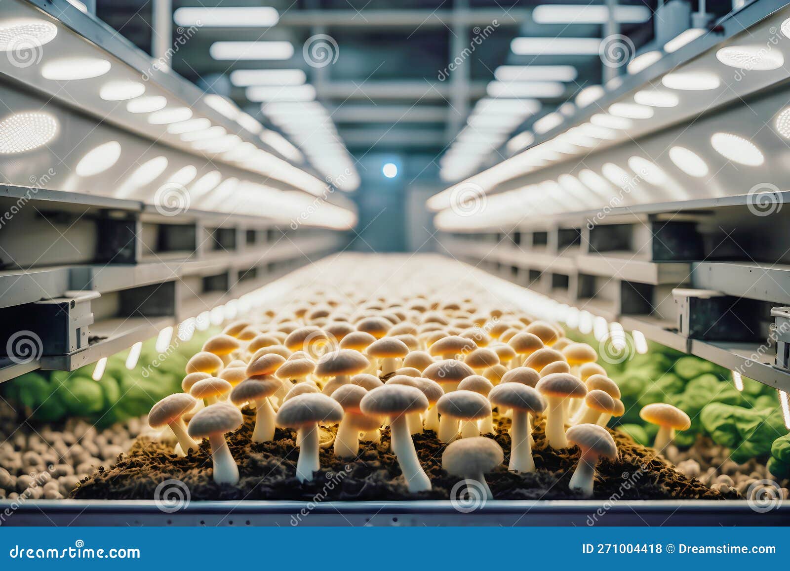 Champignons Biologiques Cultivés Dans Une Ferme De Champignons Moderne  Photo stock - Image du industriel, ferme: 271004418