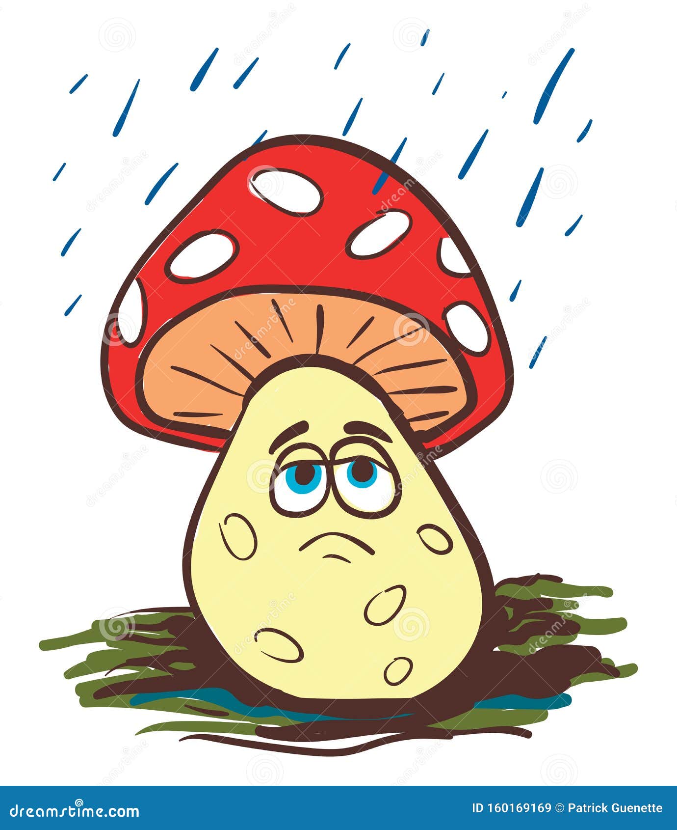 Champignons Sous La Pluie, Vecteur Ou Illustration De Couleur