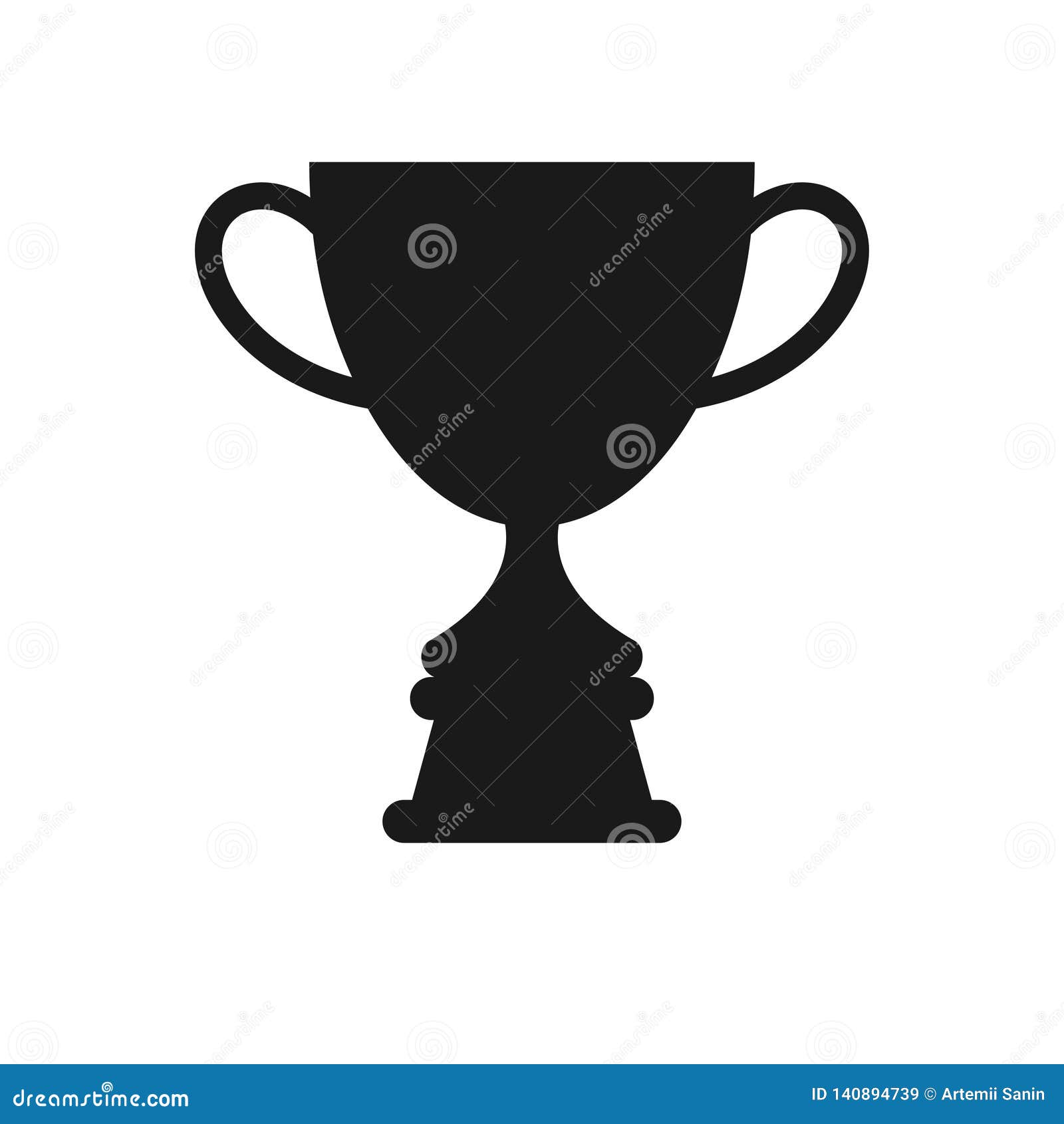 Champion Trophy Cup Black Icon. Vector Winner Symbol Stock Vector
