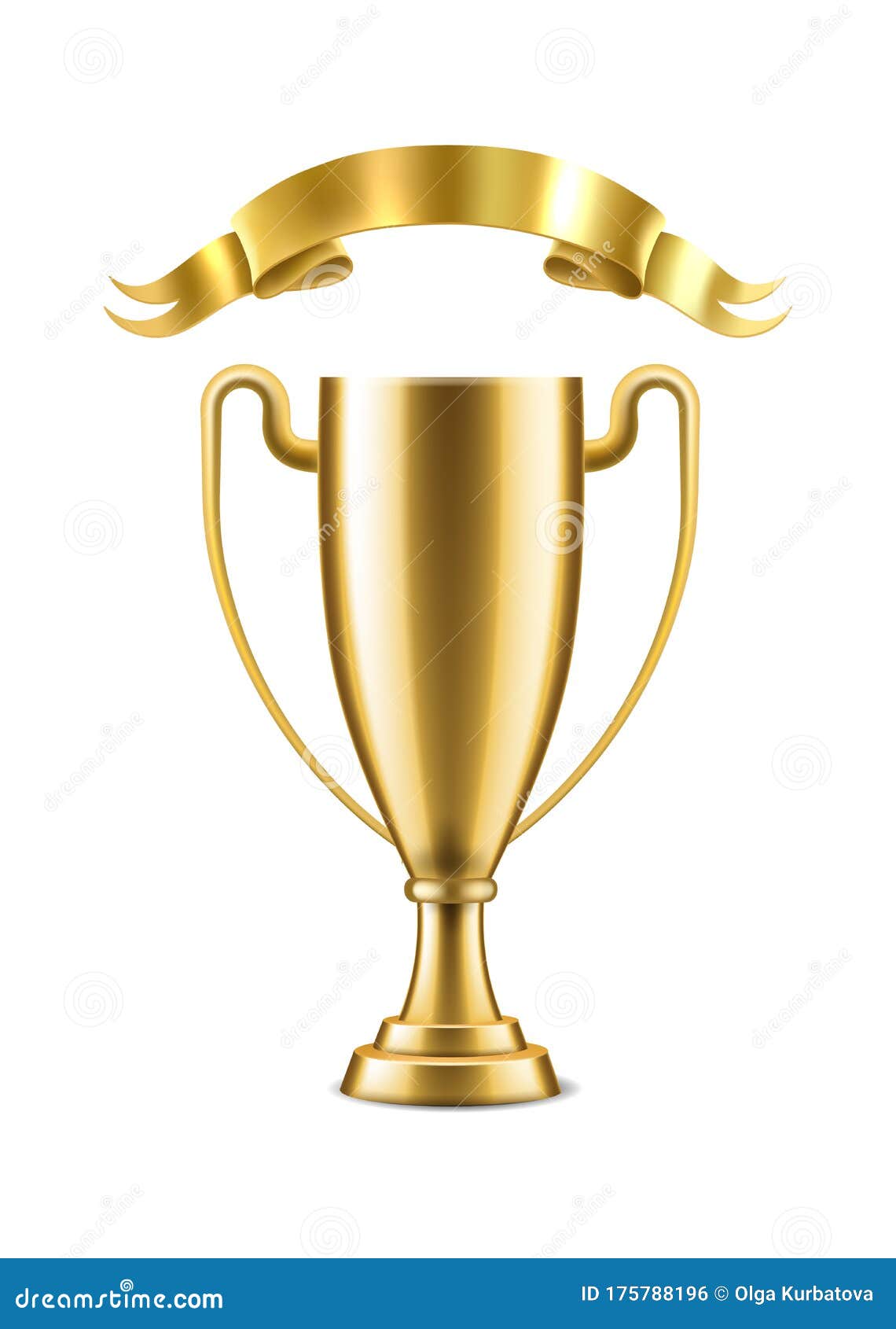 Champion Gold Cup Winner Golden Cup Trophy Isolated On White