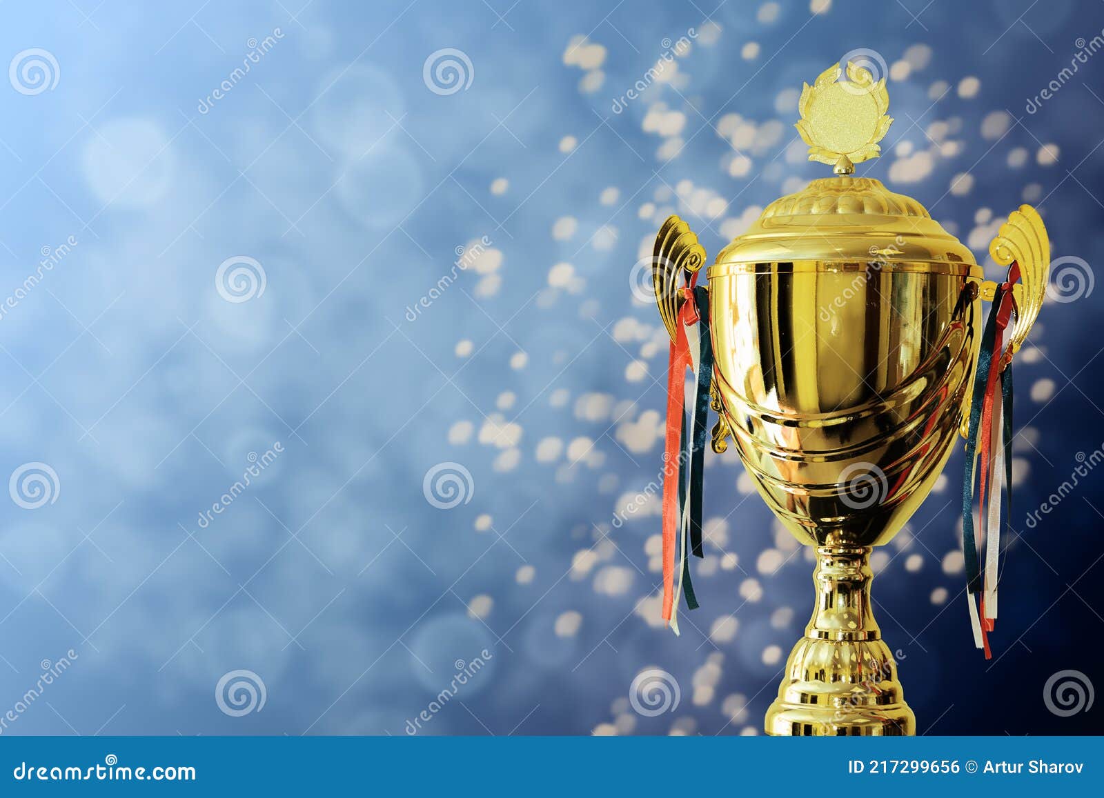 Champion Golden Trophy for Winner Background. Success and Achievement  Concept. Sport and Cup Award Theme Stock Photo - Image of medal, place:  217299656