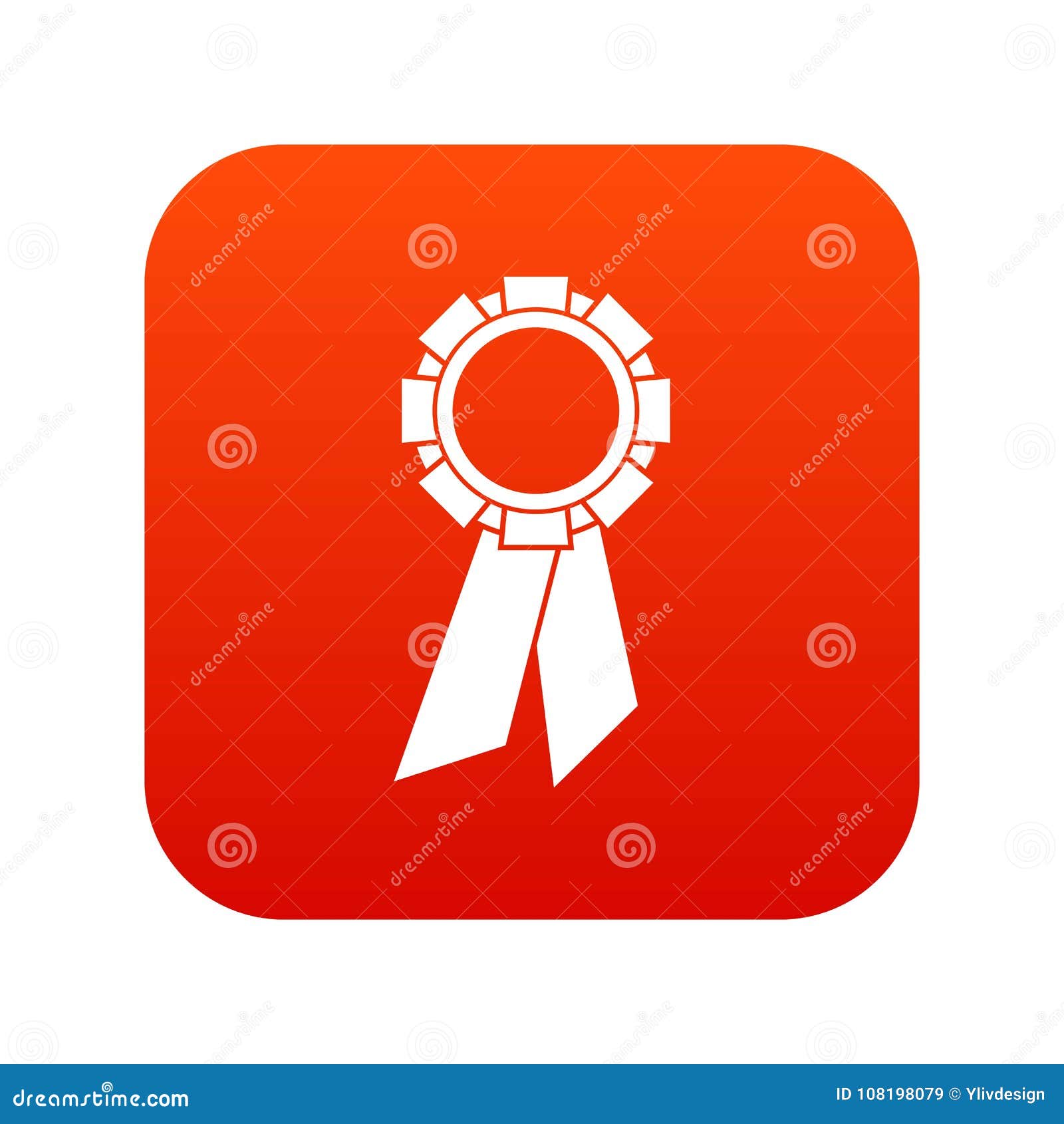 Medal Icon Digital Red Stock Vector - Illustration of service, isolated: 108198079