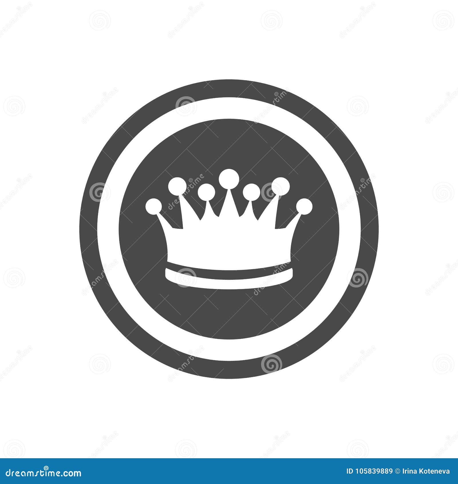 Champion Trophy Icon with Crown Stock Vector - of success, leadership: 105839889