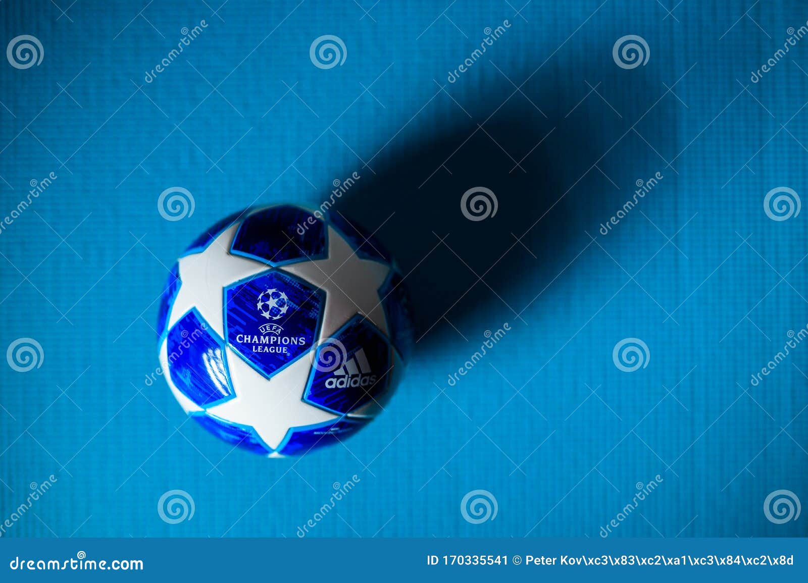 Champions League Ball, Blue Background Editorial Photo - Image of  broadcast, light: 170335541