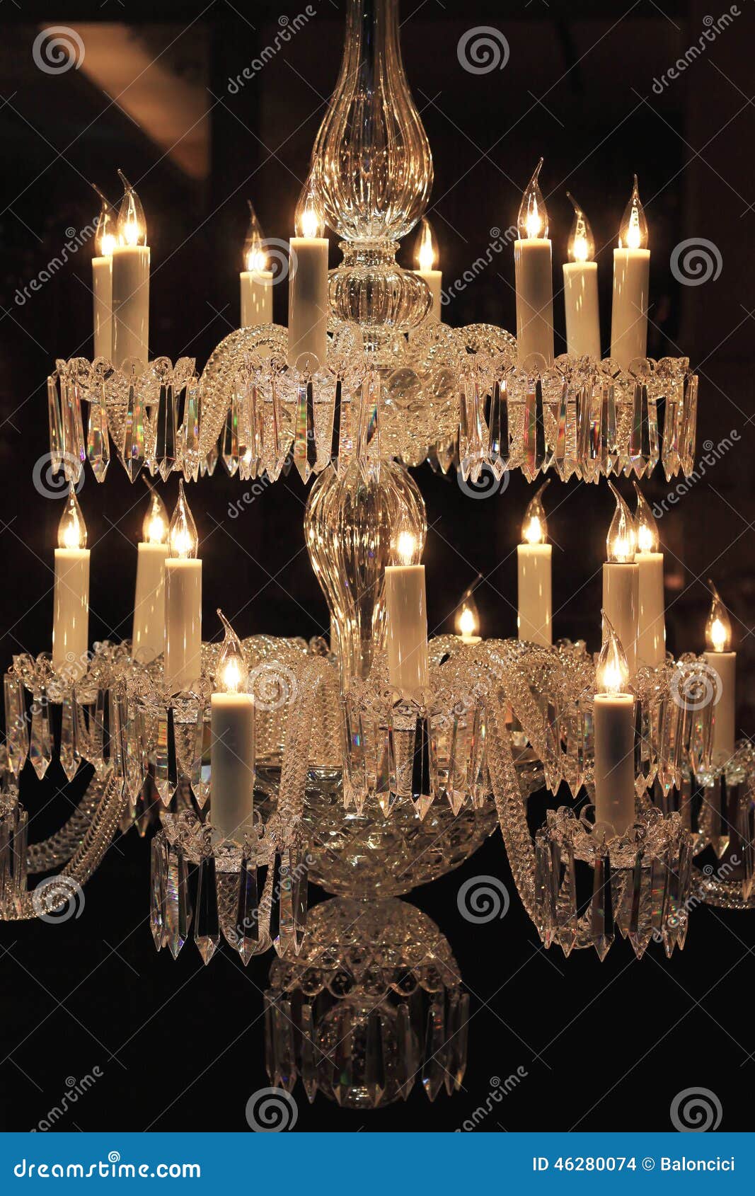 Chandelier stock photo. Image of candles, glass, crystal 46280074