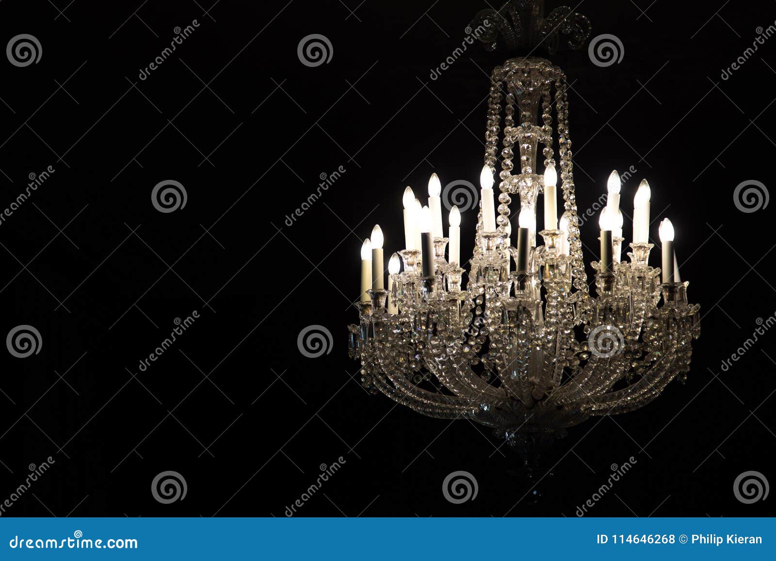 Chandelier on Black Background Stock Photo Image of fashion