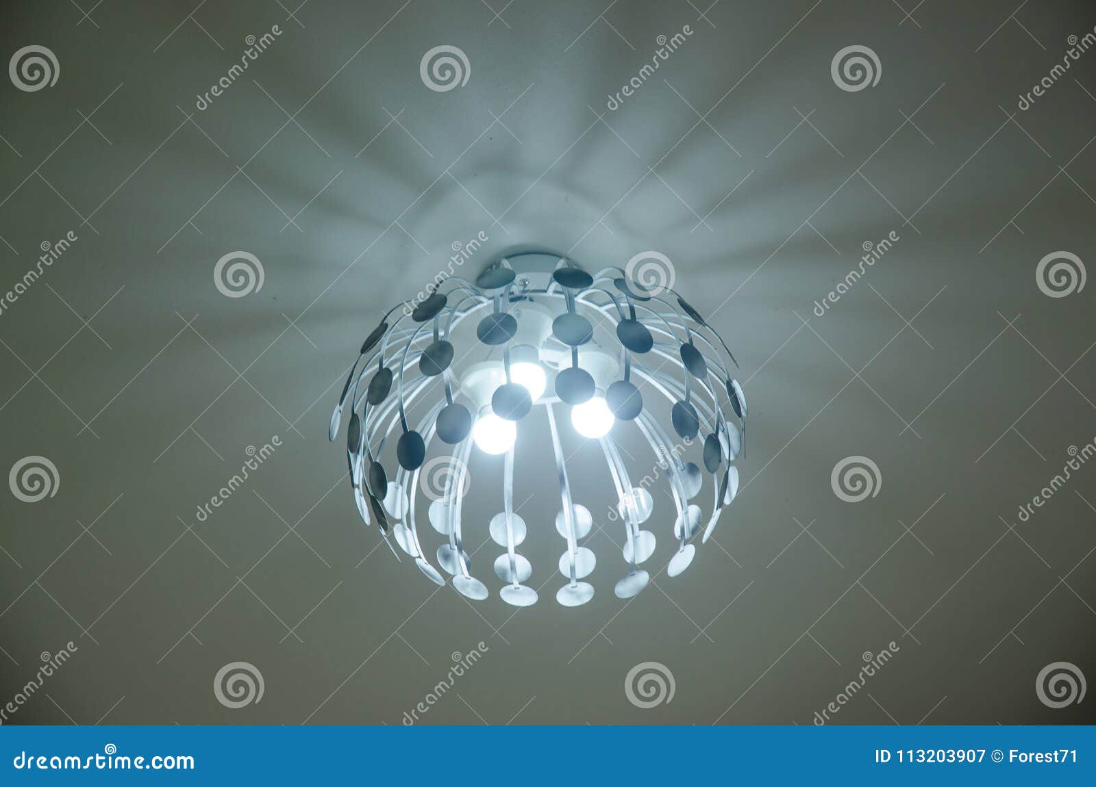 Chandelier Ceiling And Lights Are On Stock Image Image Of Style